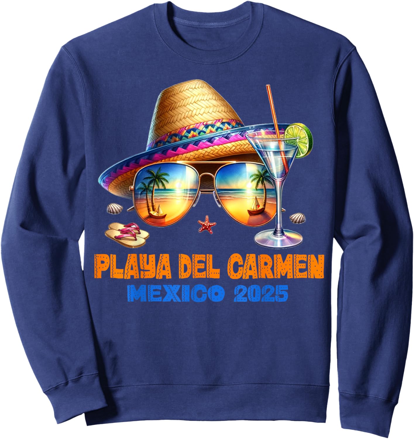 Playa del Carmen Mexico 2025 Vacation Matching Family Group Sweatshirt - Sweatshirt | Navy
