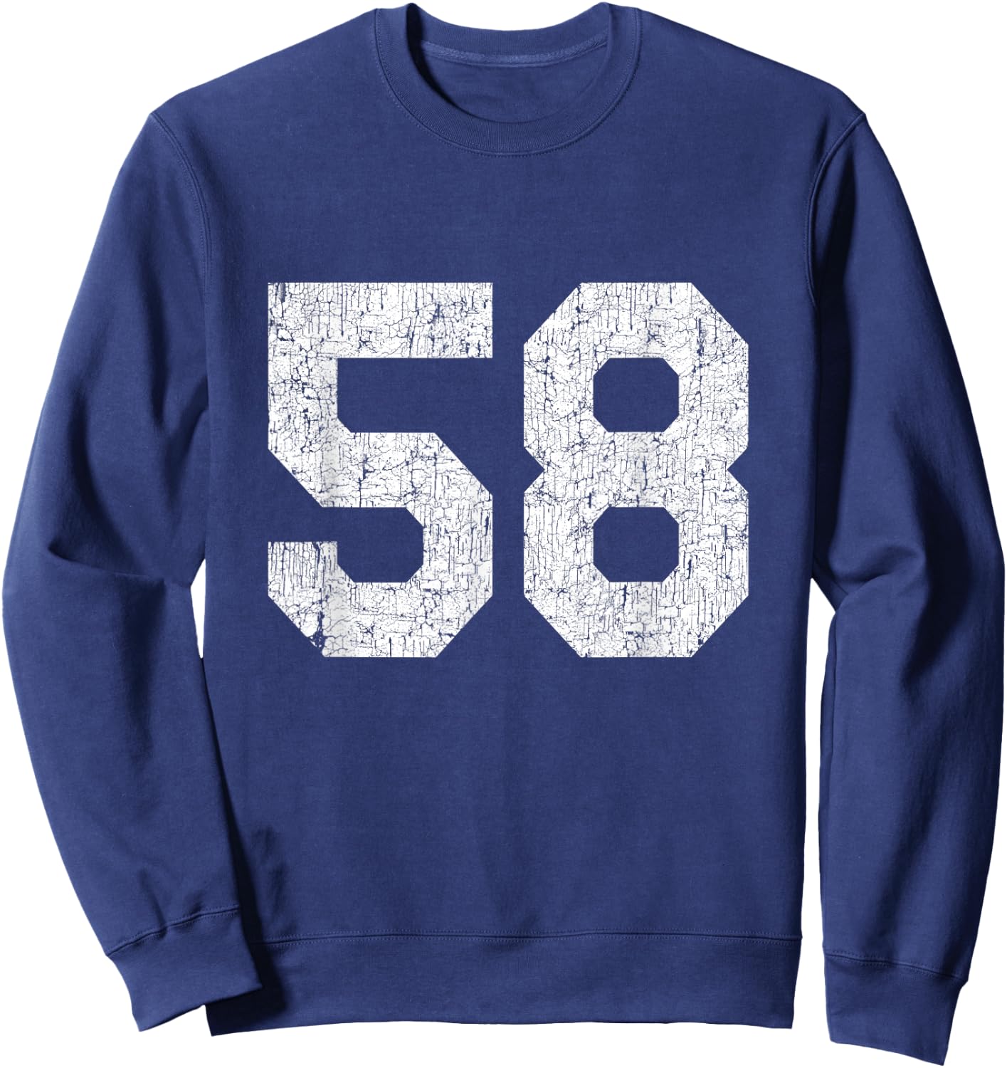 #58 Jersey Uniform Varsity Sports Number, 58th Birthday Sweatshirt - Sweatshirt | Navy