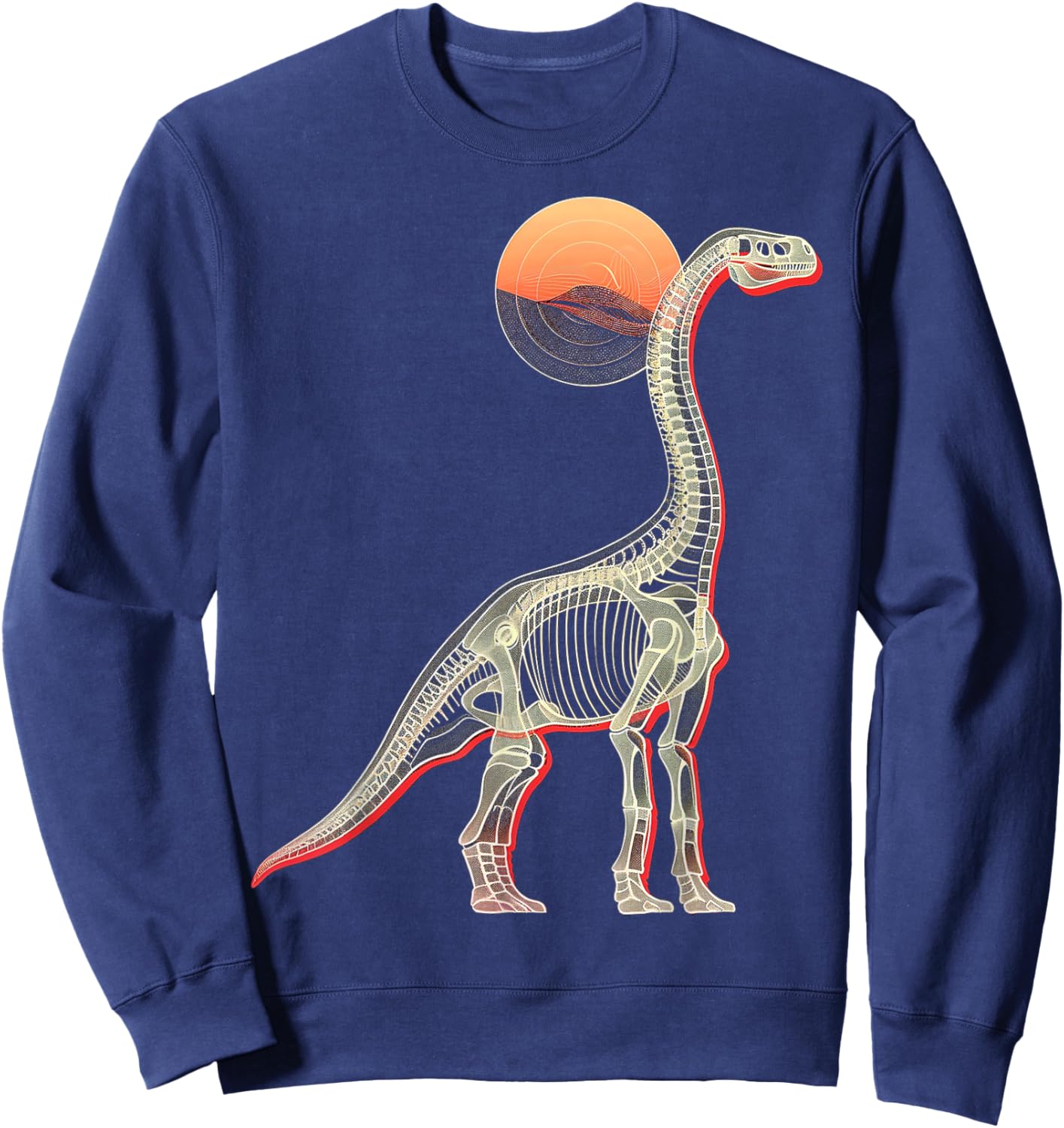 Iguanodon Dinosaur Motif Skeleton Art Iguanodon Sweatshirt - Sweatshirt | Navy