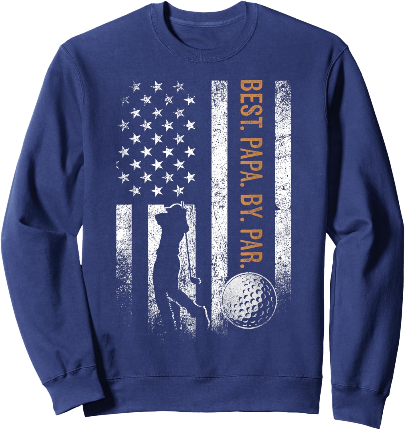 Best Papa By Par Golfing Gifts Papa Father's Day Golf Sweatshirt - Sweatshirt | Navy