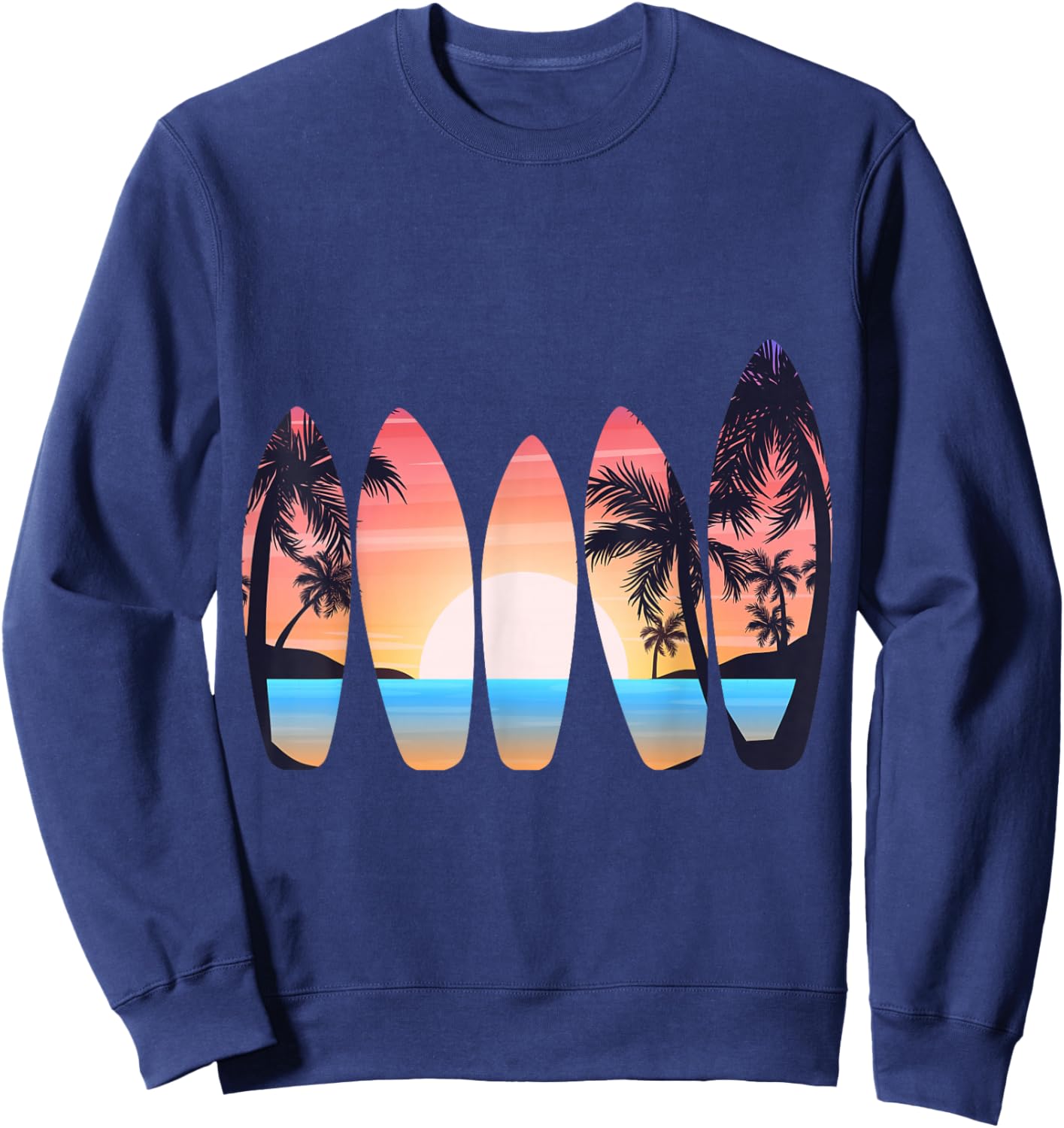 Vintage Classic Retro Surfboarder Surfer Surfing Surfboard Sweatshirt - Sweatshirt | Navy
