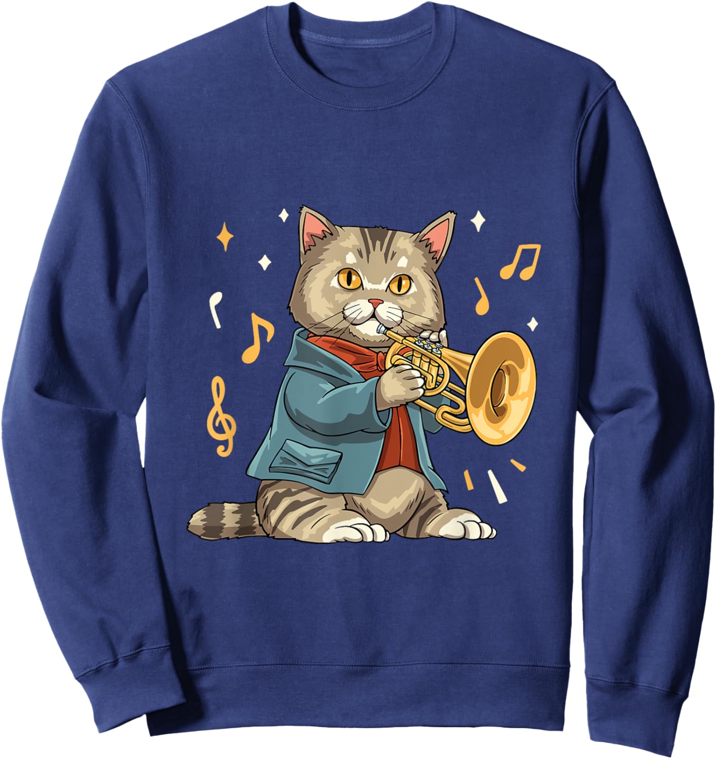 Mellophonist Musical Instrument Mellophone Player Cat Sweatshirt - Sweatshirt | Navy