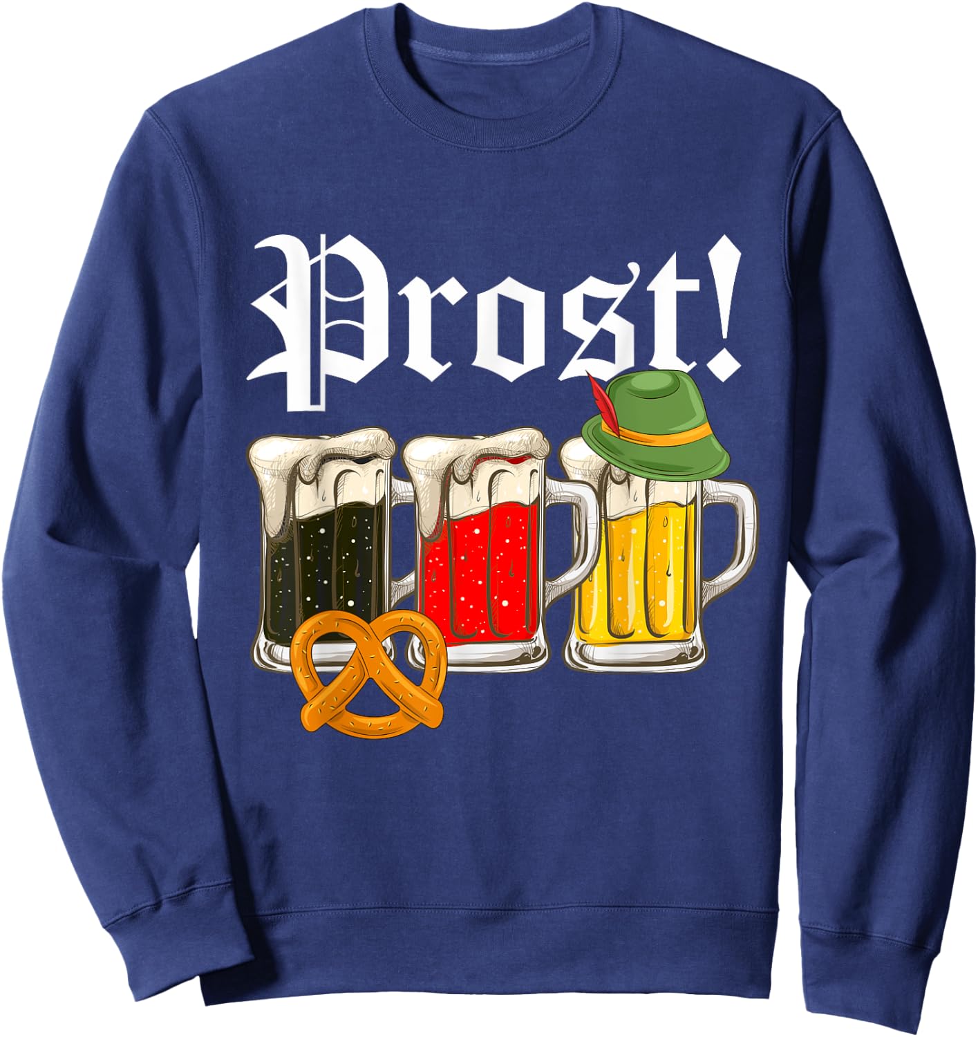 Cheers Beer Pretzel Lover Oktoberfest Festival 2019 Drinking Sweatshirt - Sweatshirt | Navy