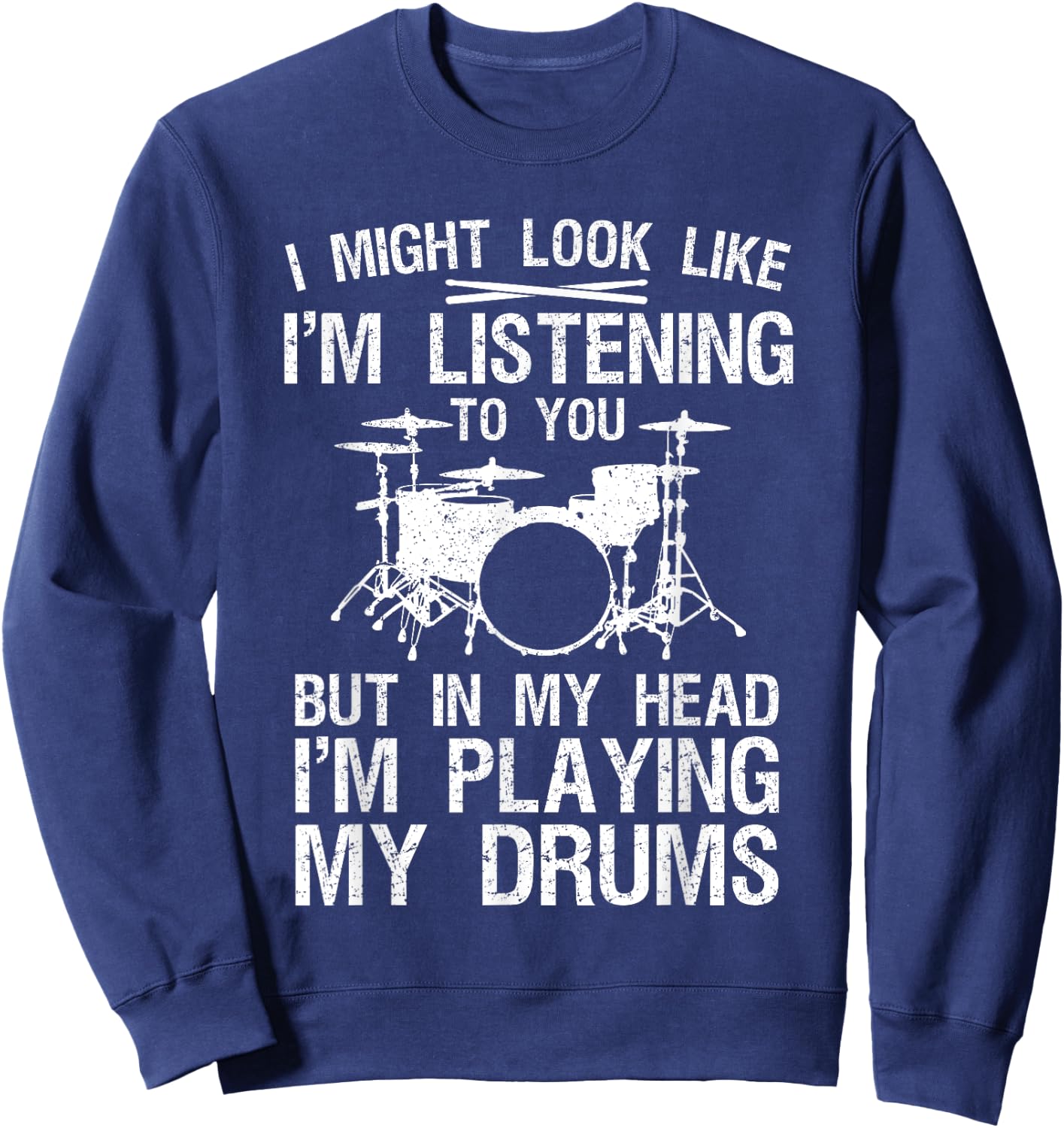 Funny Drummer Design Women Drumline Drumming Drummer Sweatshirt - Sweatshirt | Navy