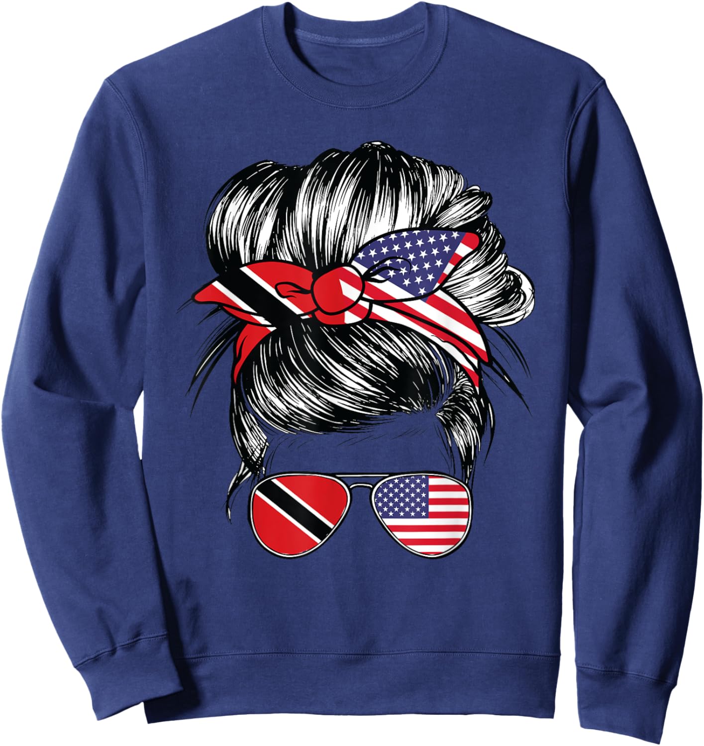 Trinidad Flag Trinidadian Women American USA Trinidad Sweatshirt - Sweatshirt | Navy