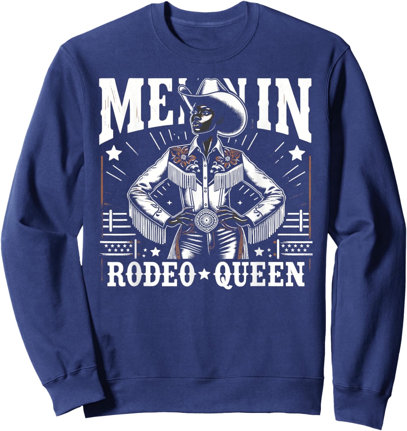 Melanin Rodeo Queen, Country African American Cowgirl Sweatshirt - Sweatshirt | Navy