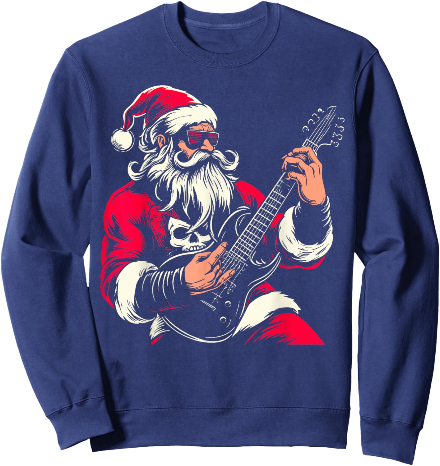 Santa Claus Guitar Player Have A Rock & Roll Christmas Sweatshirt - Sweatshirt | Navy