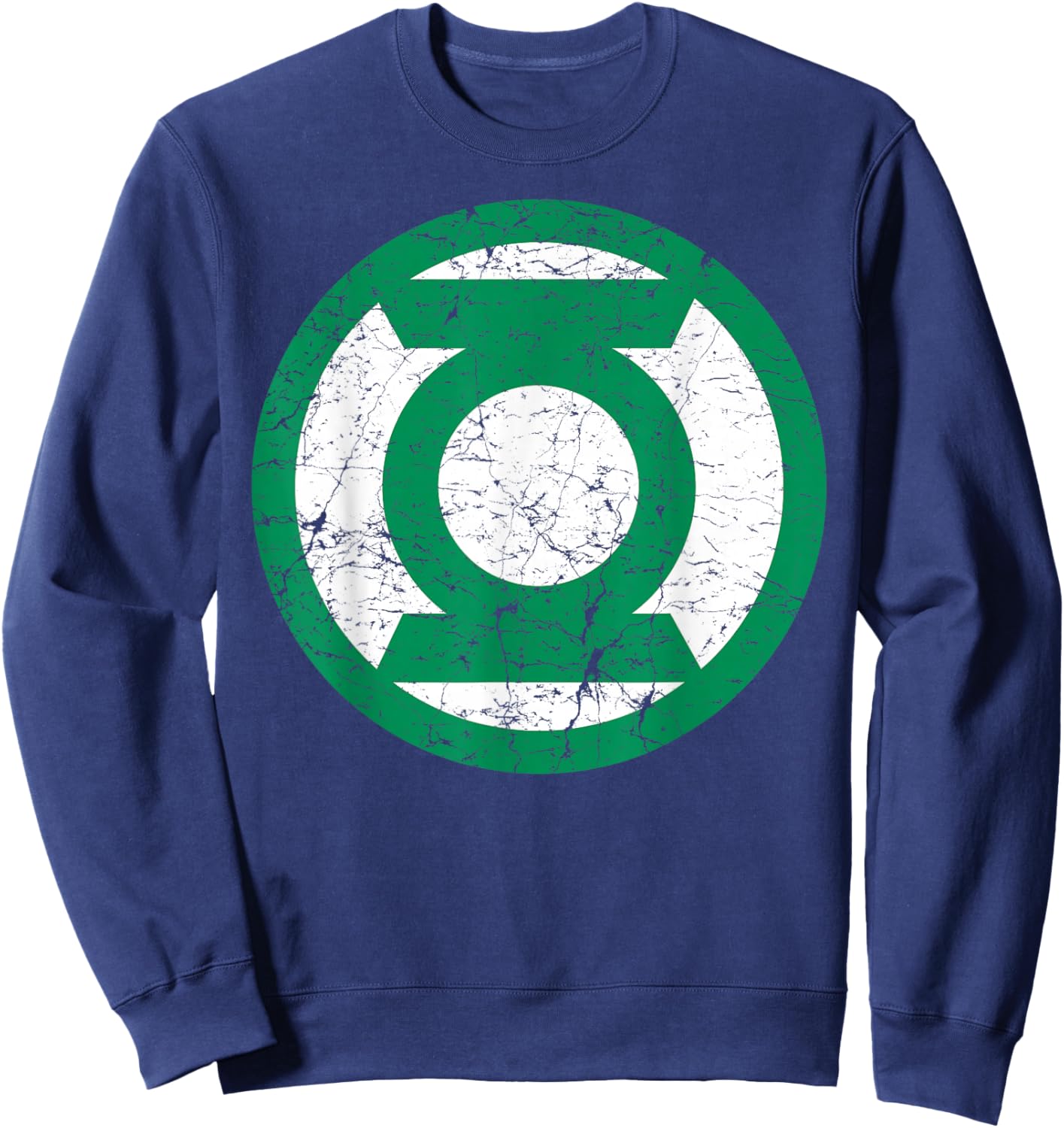 DC Green Lantern Logo Distressed Sweatshirt - Sweatshirt | Navy