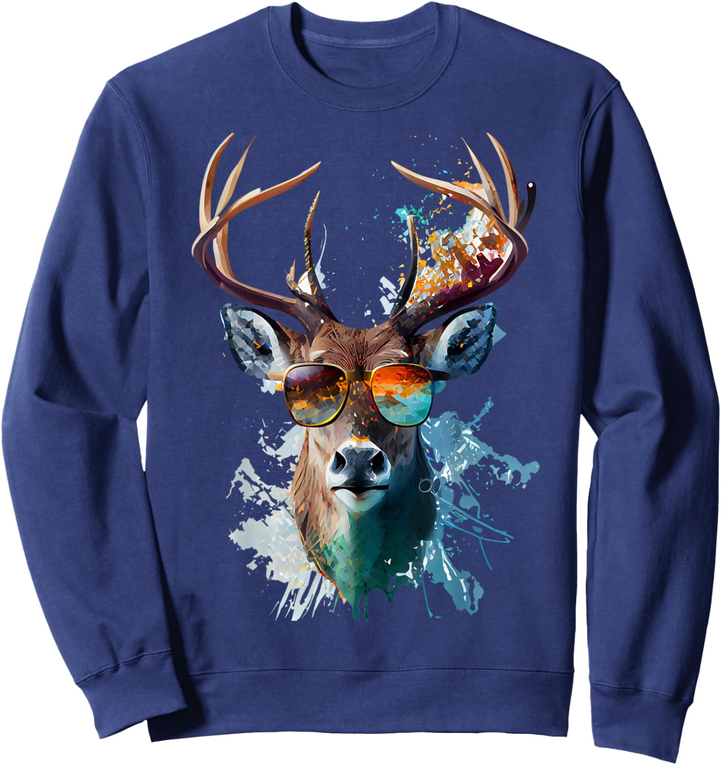 Cooler Hirsch mit Sonnenbrille Sweatshirt - Sweatshirt | Navy