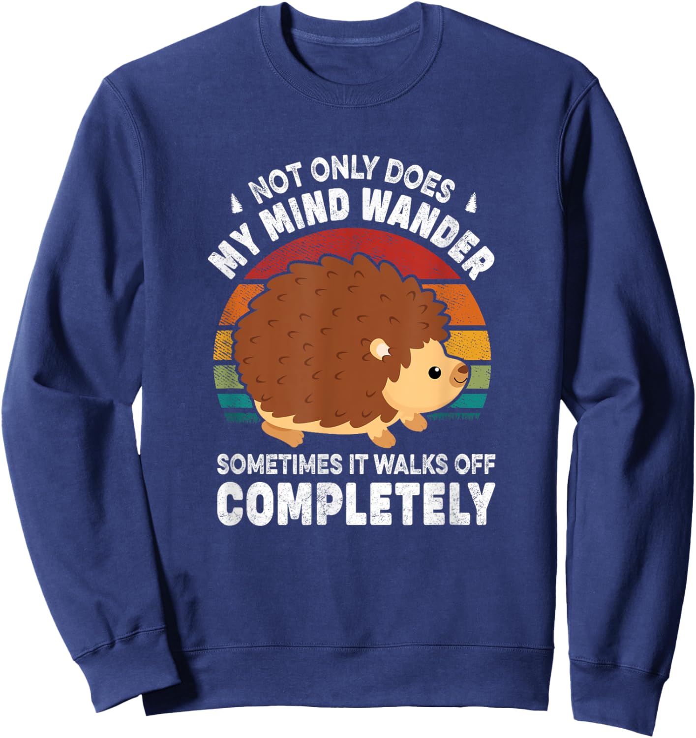 Funny Hedgehog Design Women Hedgehogs Lover Sweatshirt - Sweatshirt | Navy