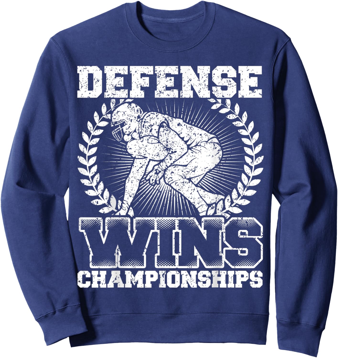 Defense wins Championships | Football Defence Lineman Sweatshirt - Sweatshirt | Navy