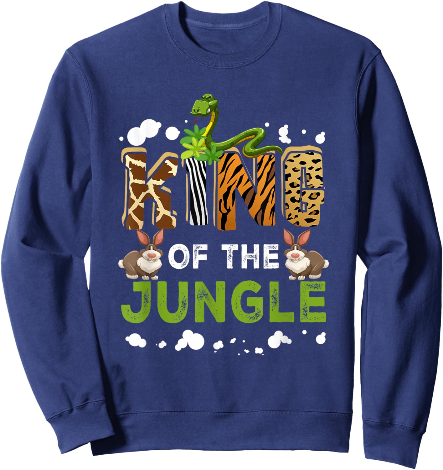 King Of The Jungle Zoo Safari Squad Family Birthday Party Sweatshirt - Sweatshirt | Navy