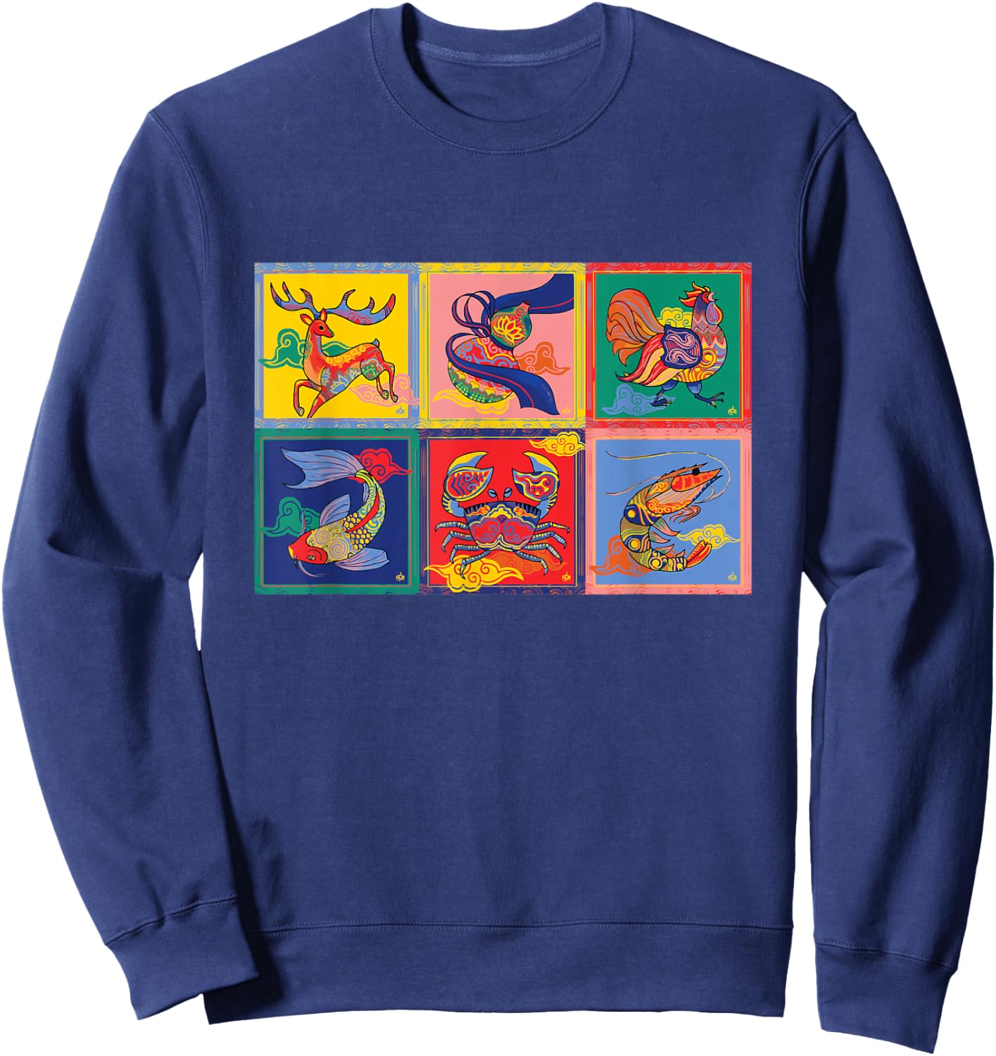 Bau Cua Tom Ca Vietnamese Game Sweatshirt - Sweatshirt | Navy