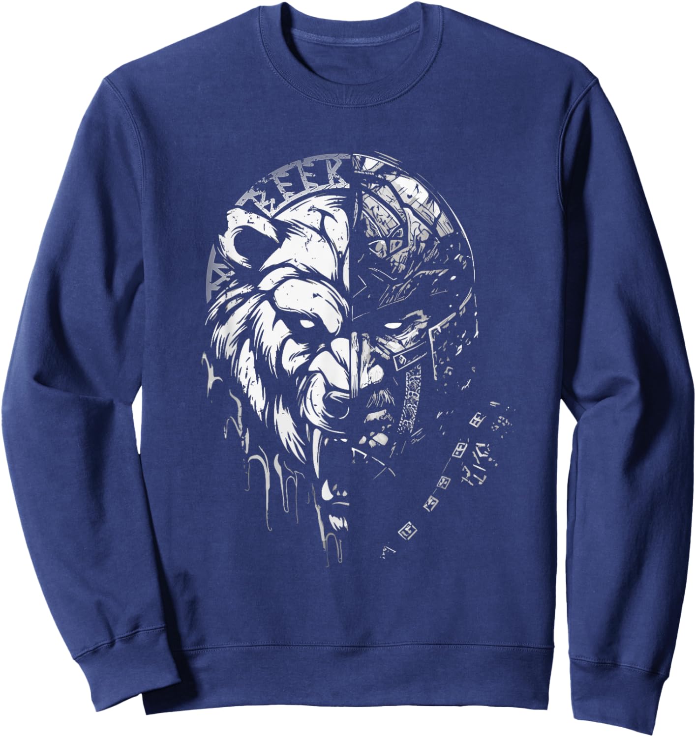 Berserk Warrior Odin Runes Norse Mythology Vikings Sweatshirt - Sweatshirt | Navy