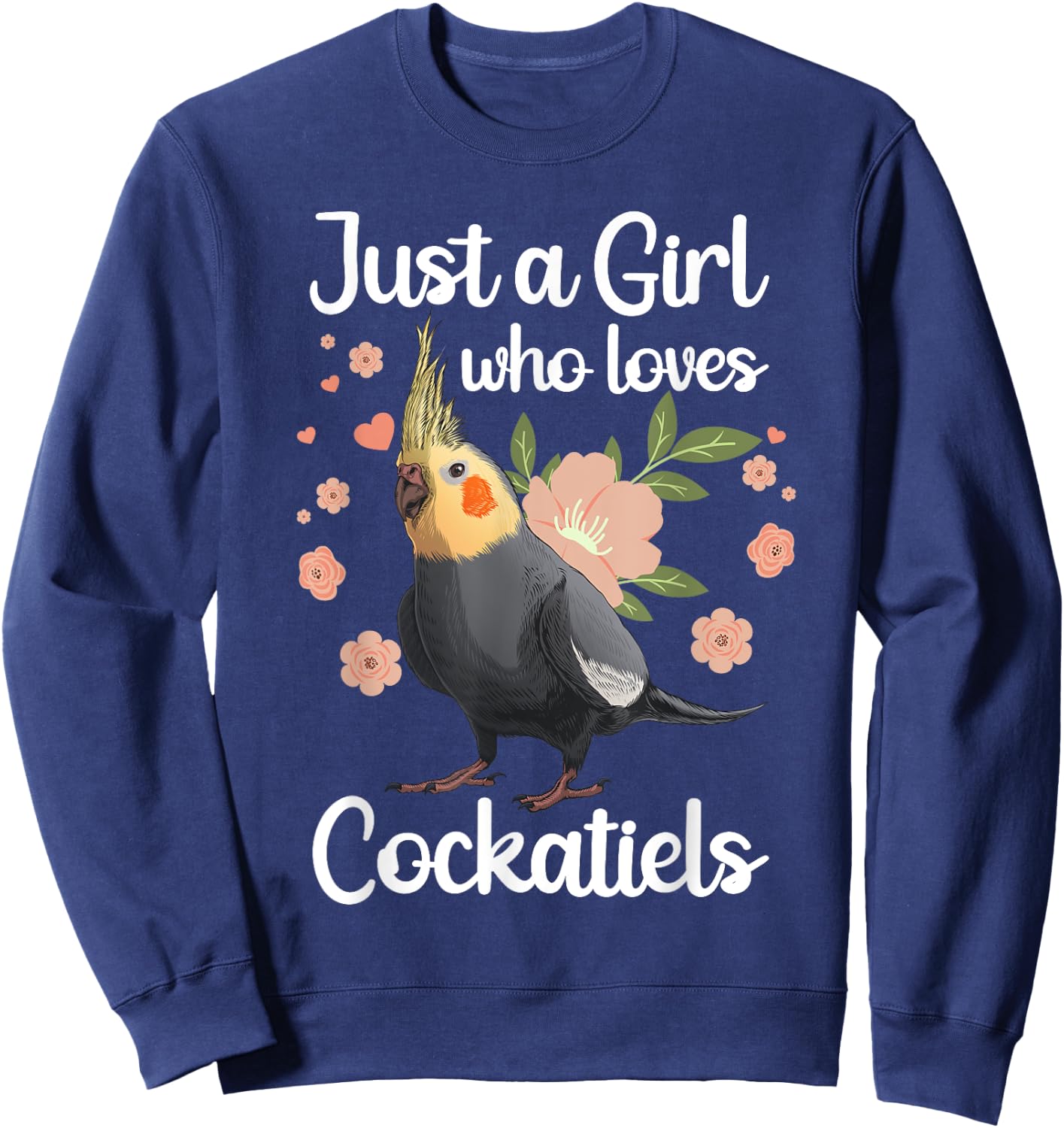 Cool Cockatiel Girls Parrot Bird Lover Parakeet Sweatshirt - Sweatshirt | Navy