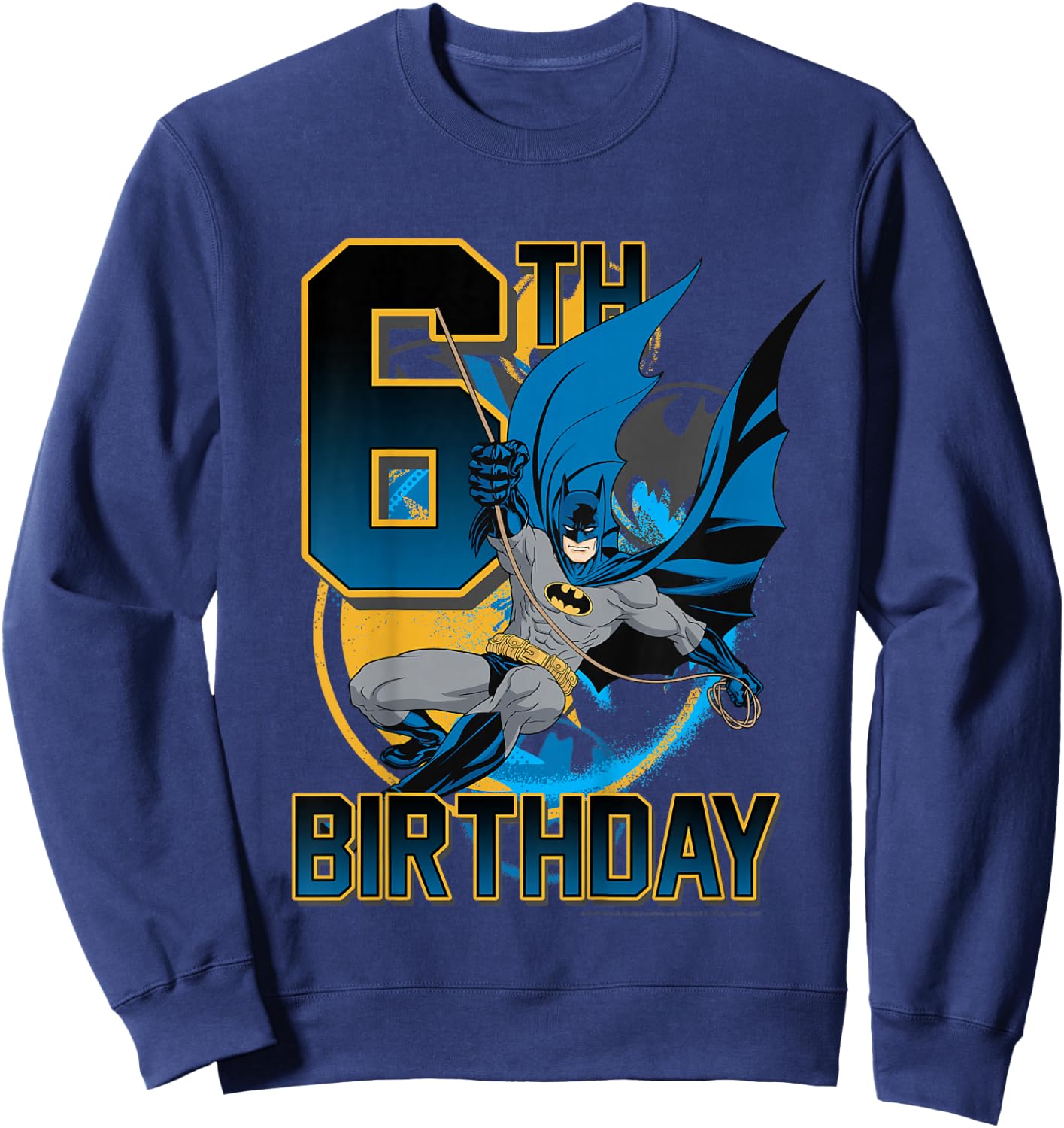 Kids DC Comics Batman 6th Birthday Action Shot Sweatshirt - Sweatshirt | Navy