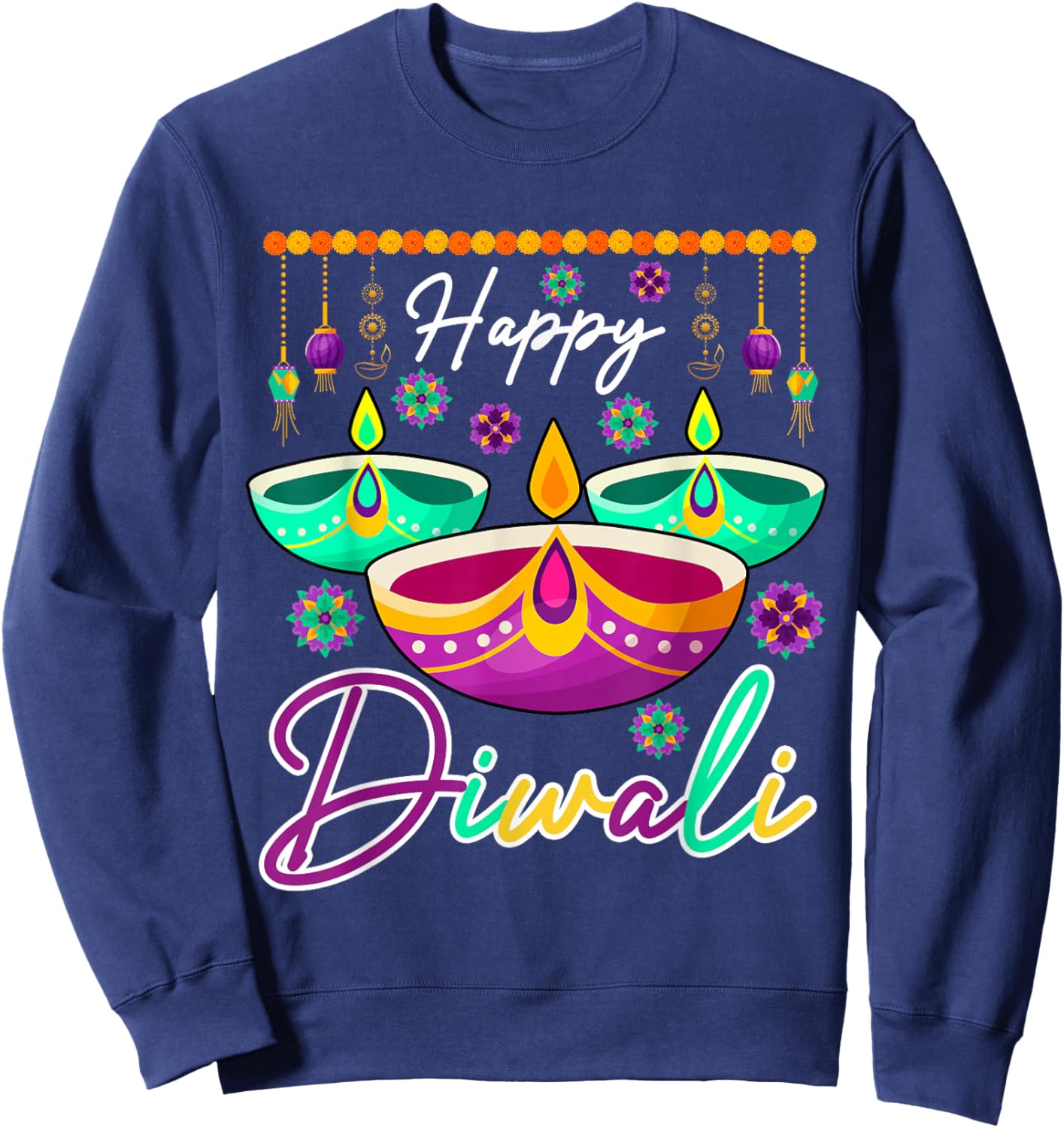 Happy Diwali Funny Festival Proud Indian Matching Family Sweatshirt - Sweatshirt | Navy