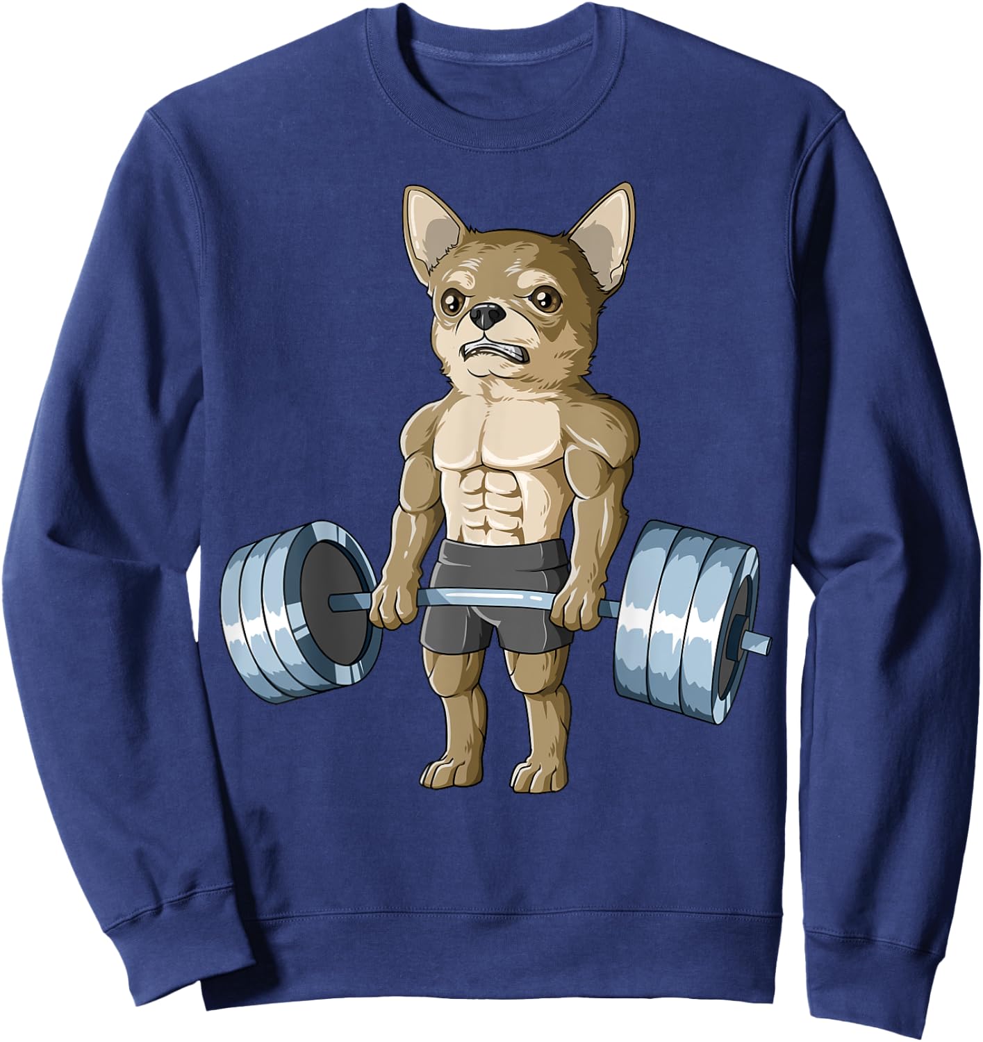 Weightlifting Chihuahua Deadlifting Chihuahua Powerlifting Sweatshirt - Sweatshirt | Navy