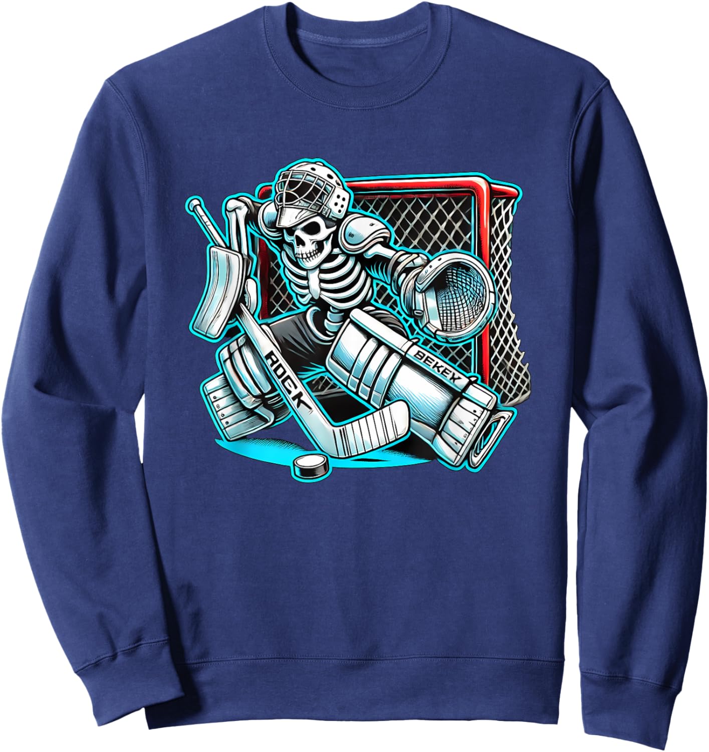 Halloween Skeleton Goalie Hockey Sweatshirt - Sweatshirt | Navy