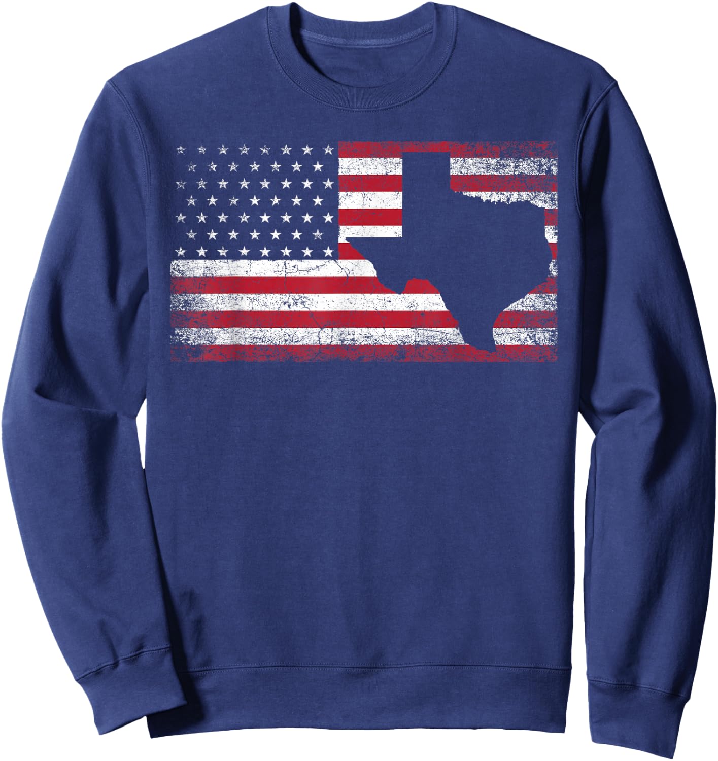 American Flag Texas 4th of July Vintage Gift Men Women Retro Small Sweatshirt - Sweatshirt | Navy