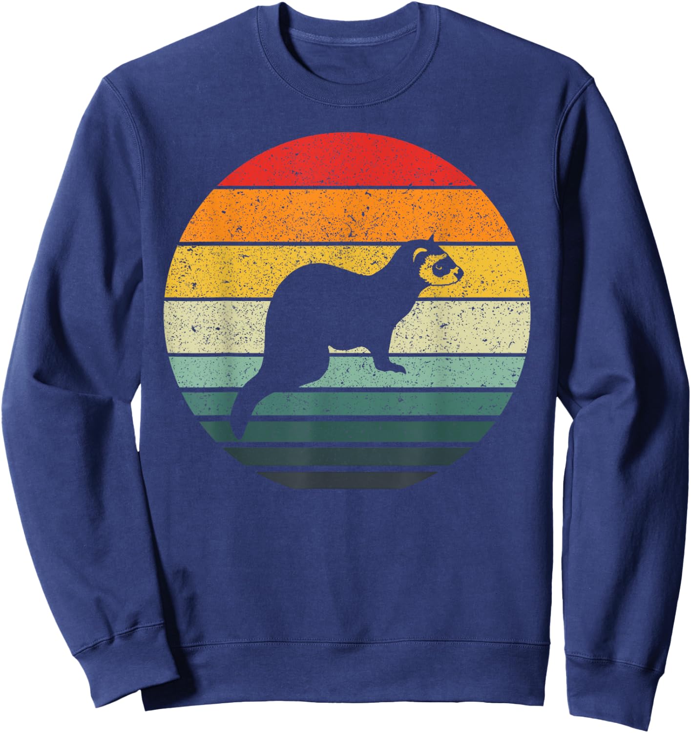 Vintage Ferret Retro Sweatshirt - Sweatshirt | Navy