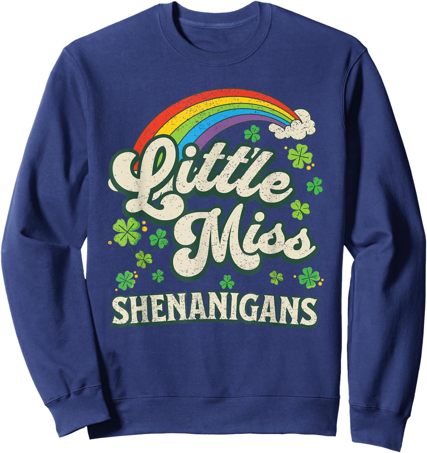 Little Miss Shenanigans St Patricks Day Girls and Women Sweatshirt - Sweatshirt | Navy
