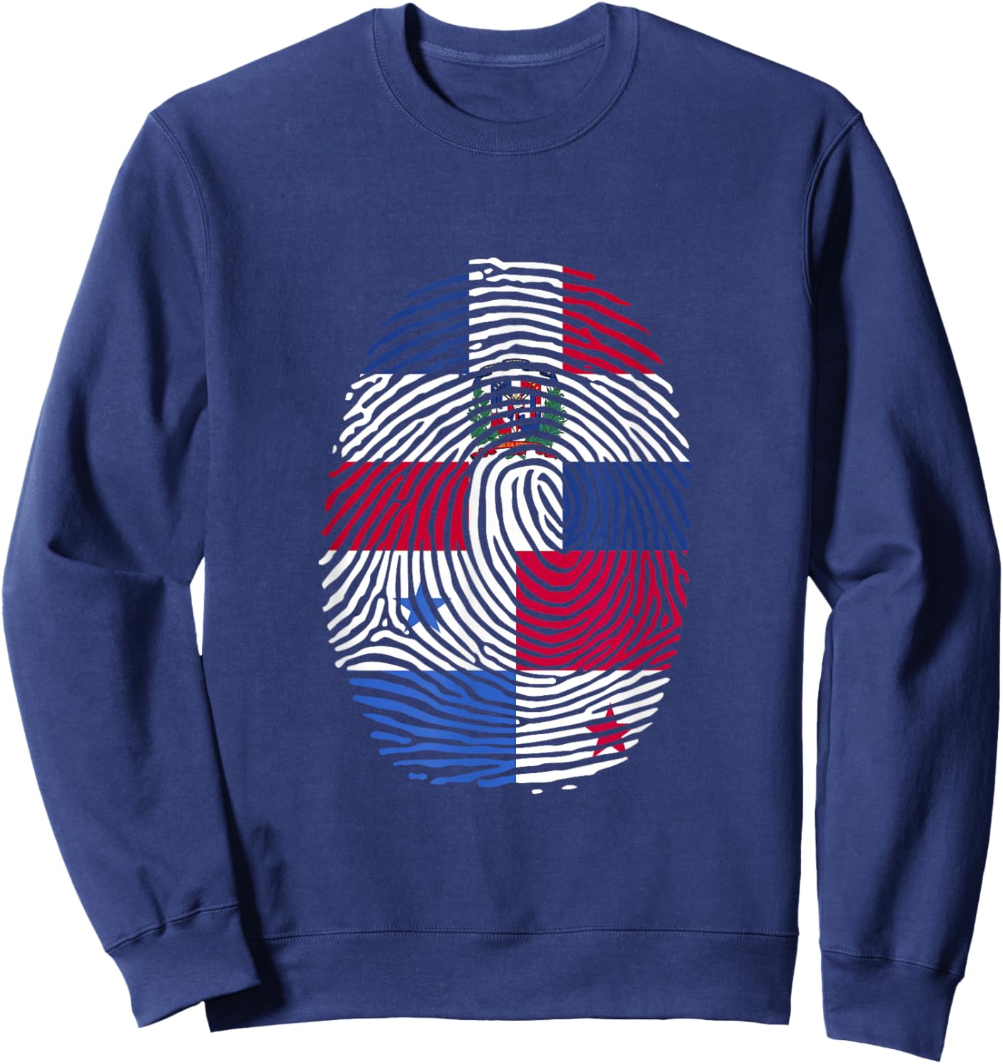 Dominican and Panama Fingerprint Dominicana Panamanian Roots Sweatshirt - Sweatshirt | Navy