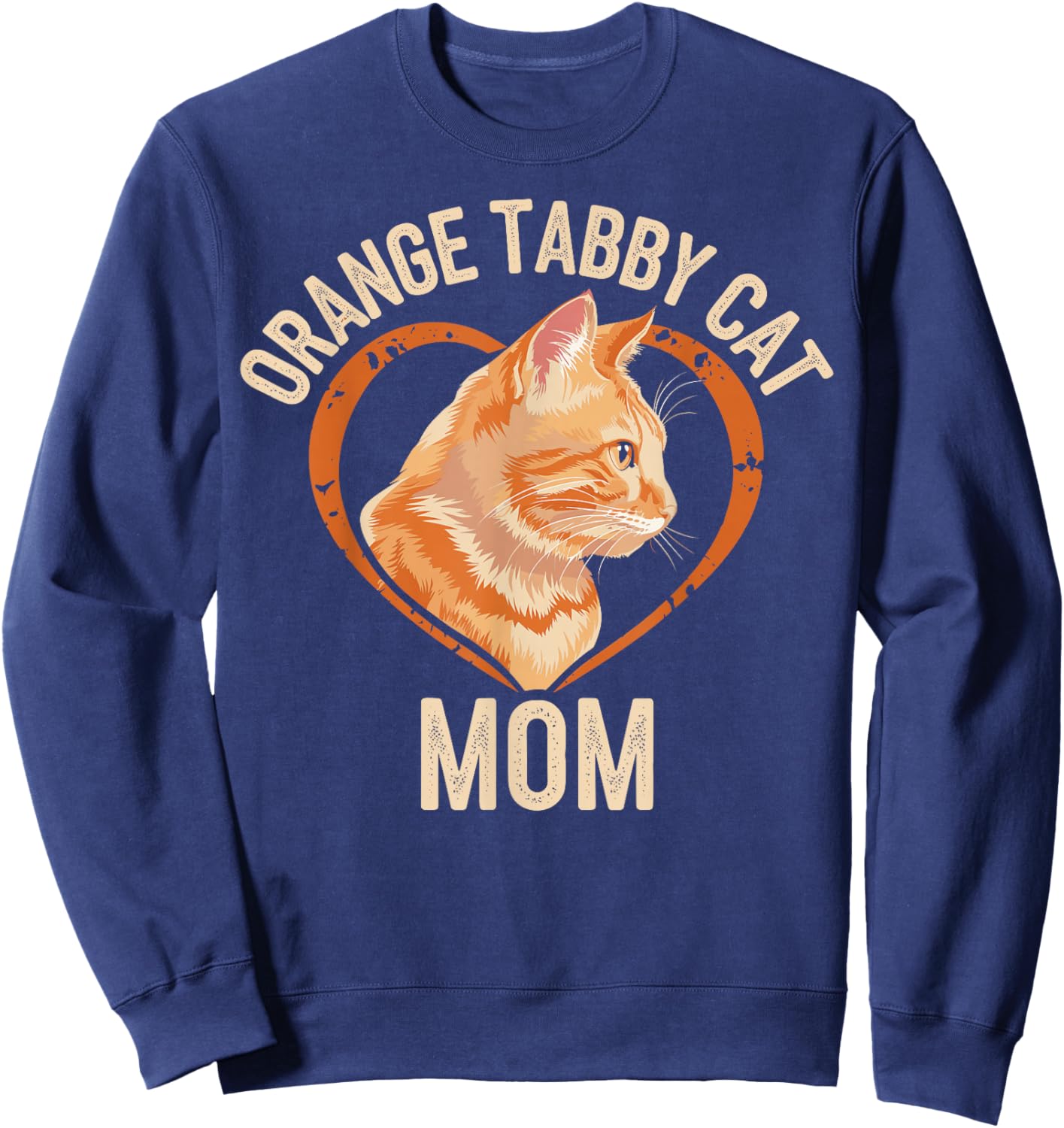 Orange Tabby Cat Mom Sweatshirt - Sweatshirt | Navy
