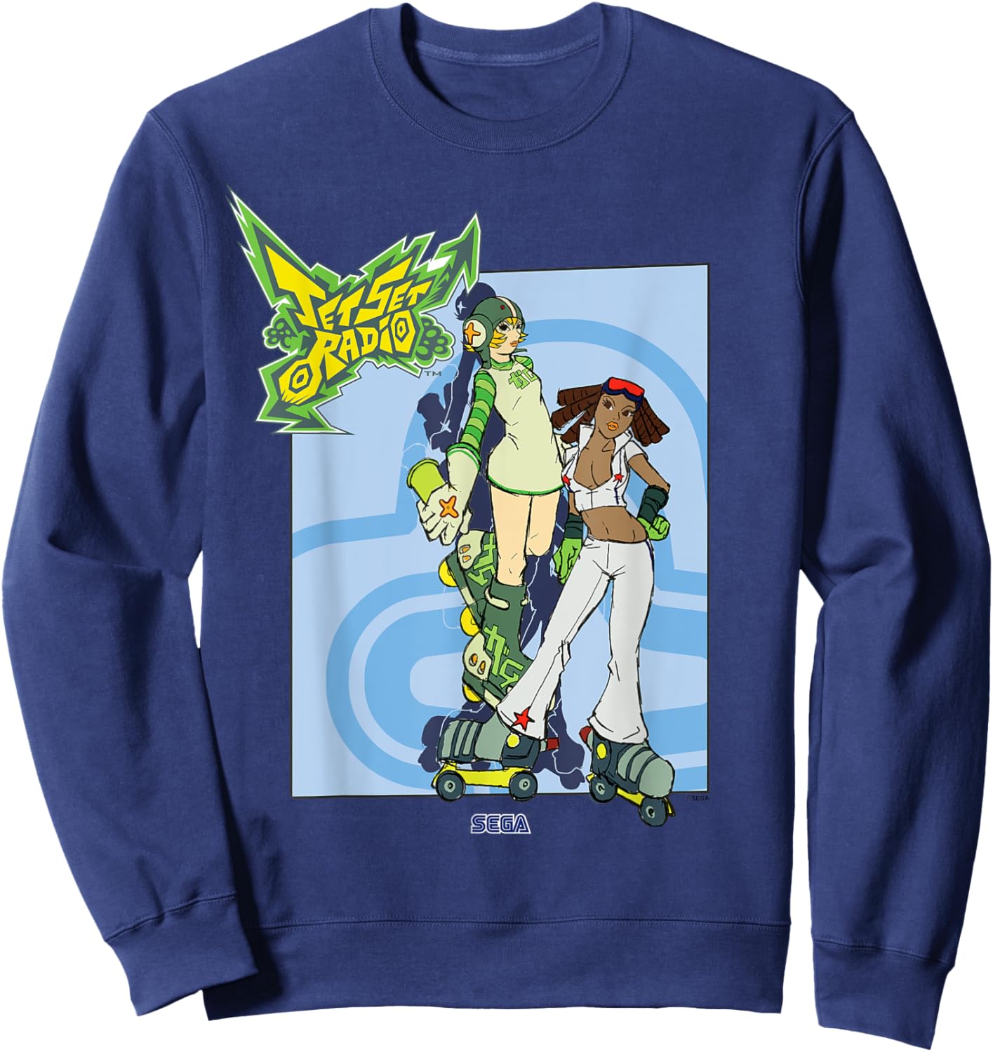 Jet Set Radio Duo Gum, Piranha SEGA Dreamcast Video Game Sweatshirt - Sweatshirt | Navy