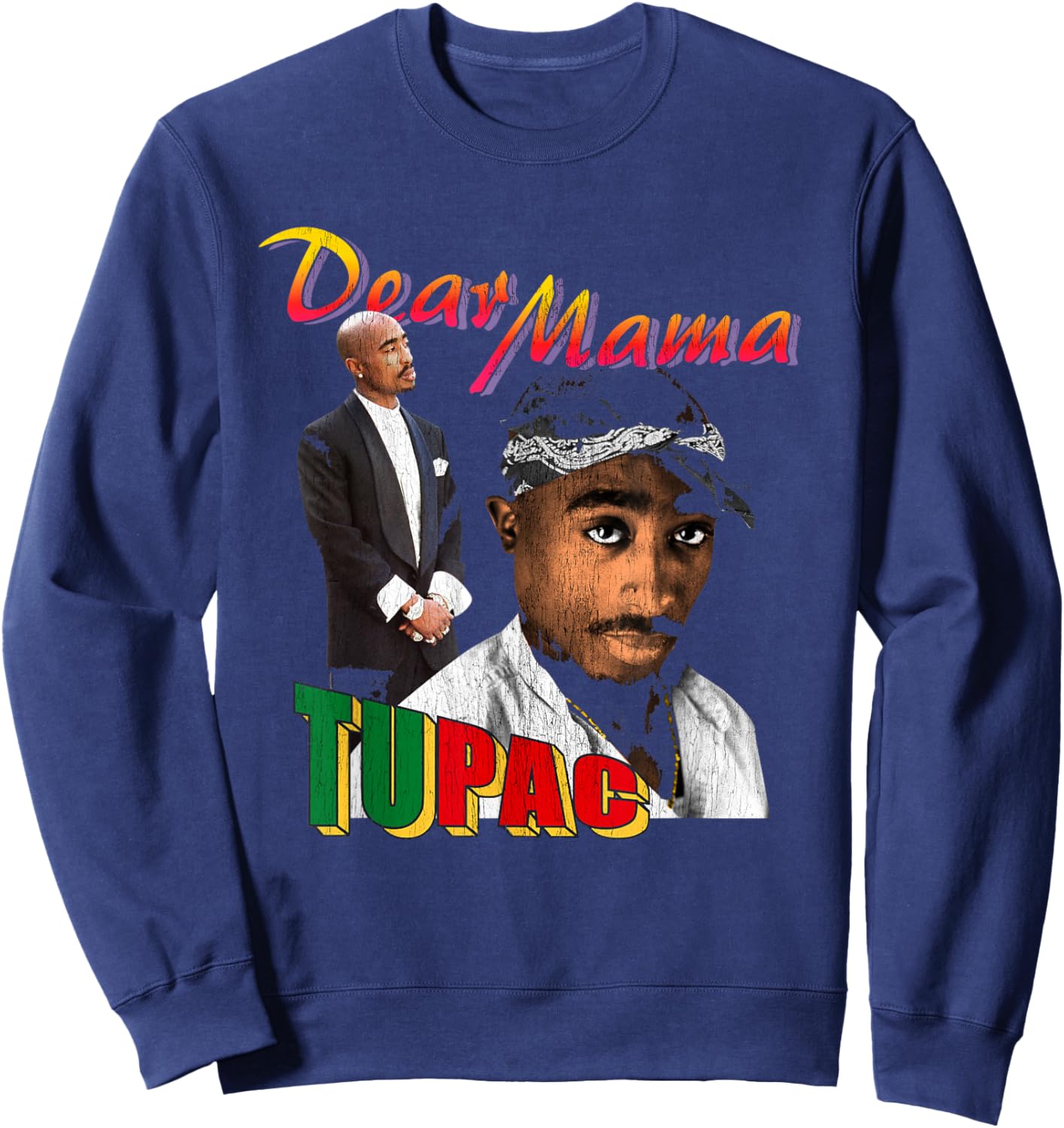 Official Tupac Dear Mama Photos Sweatshirt - Sweatshirt | Navy