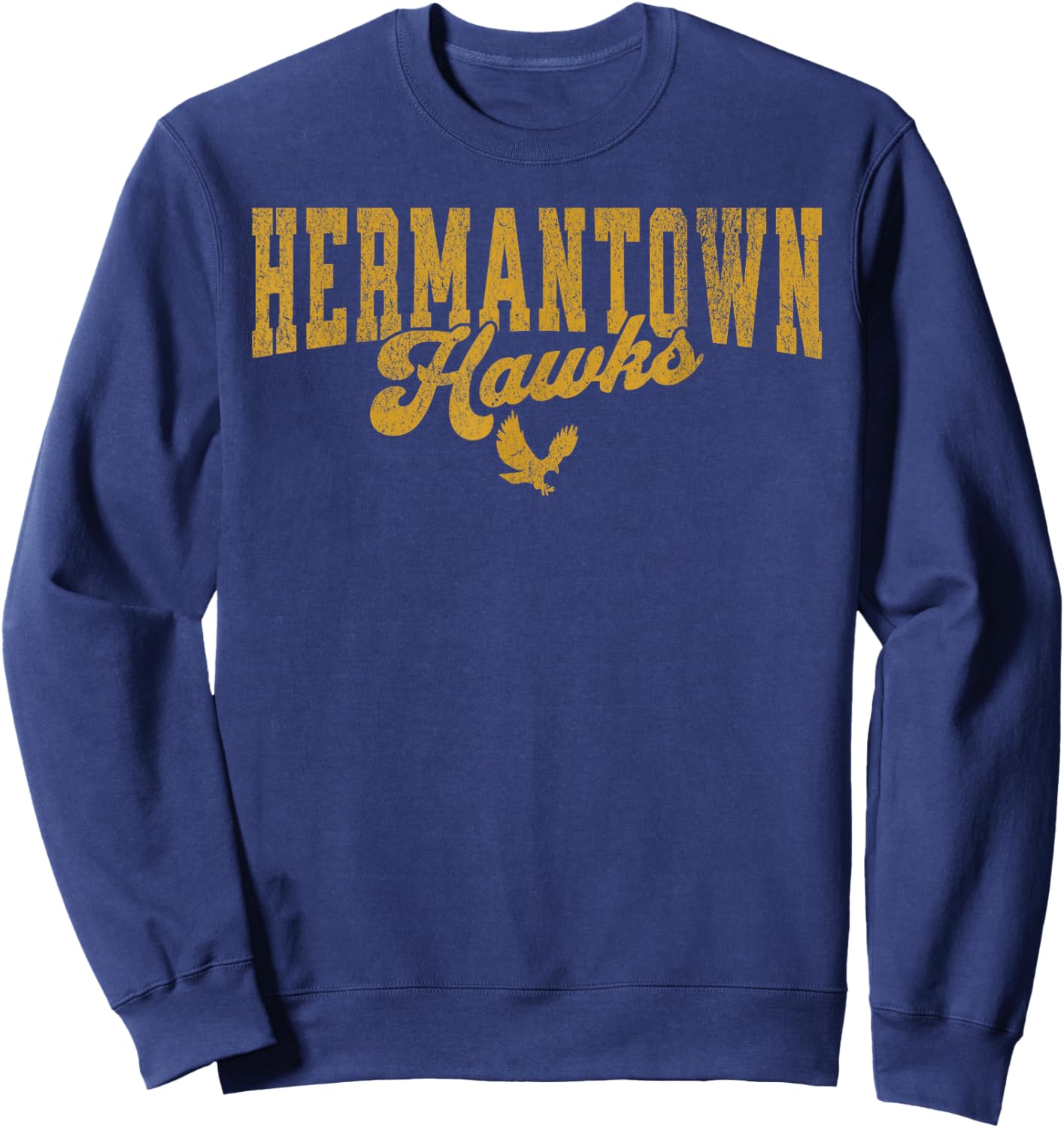 Hermantown Minnesota MN Hermantown Hawks Vintage Look Sweatshirt - Sweatshirt | Navy
