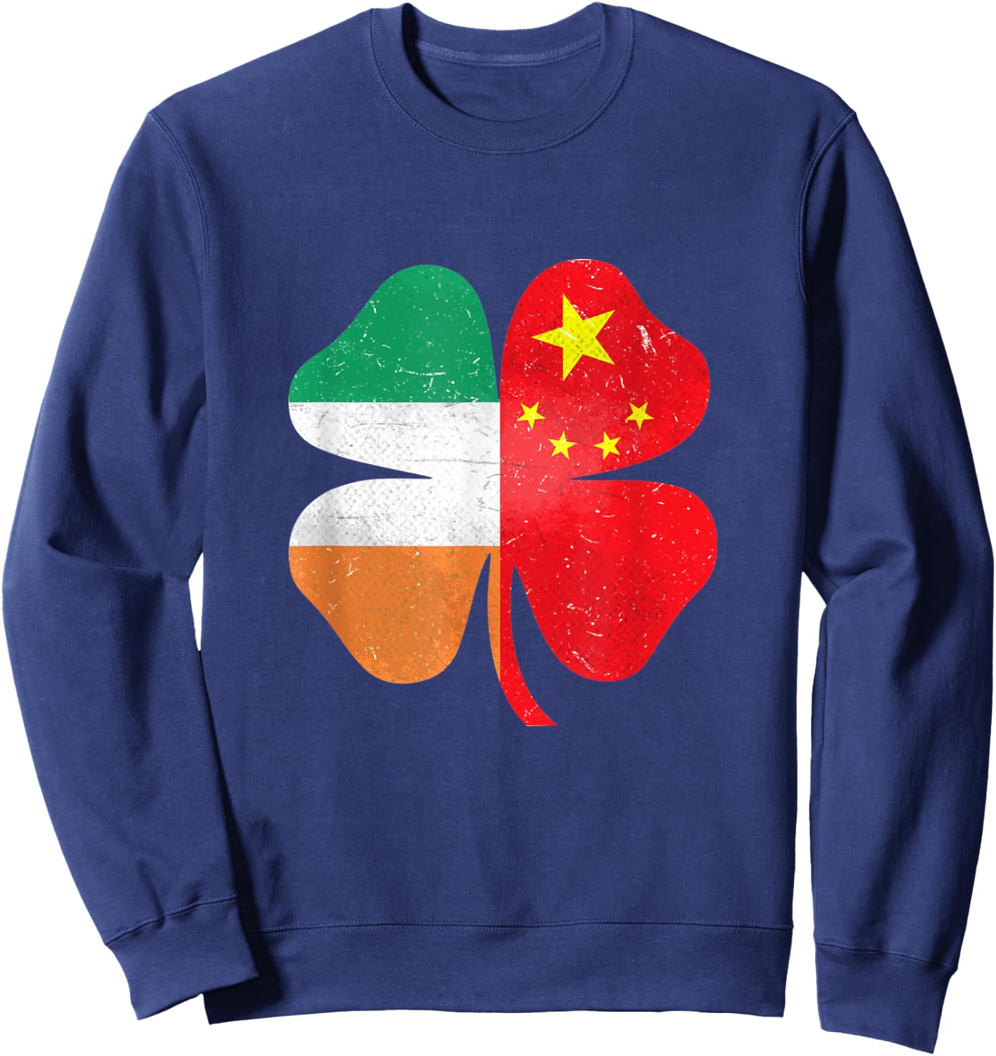 Chinese Irish Shamrock China Ireland St. Patrick's Day Sweatshirt - Sweatshirt | Navy