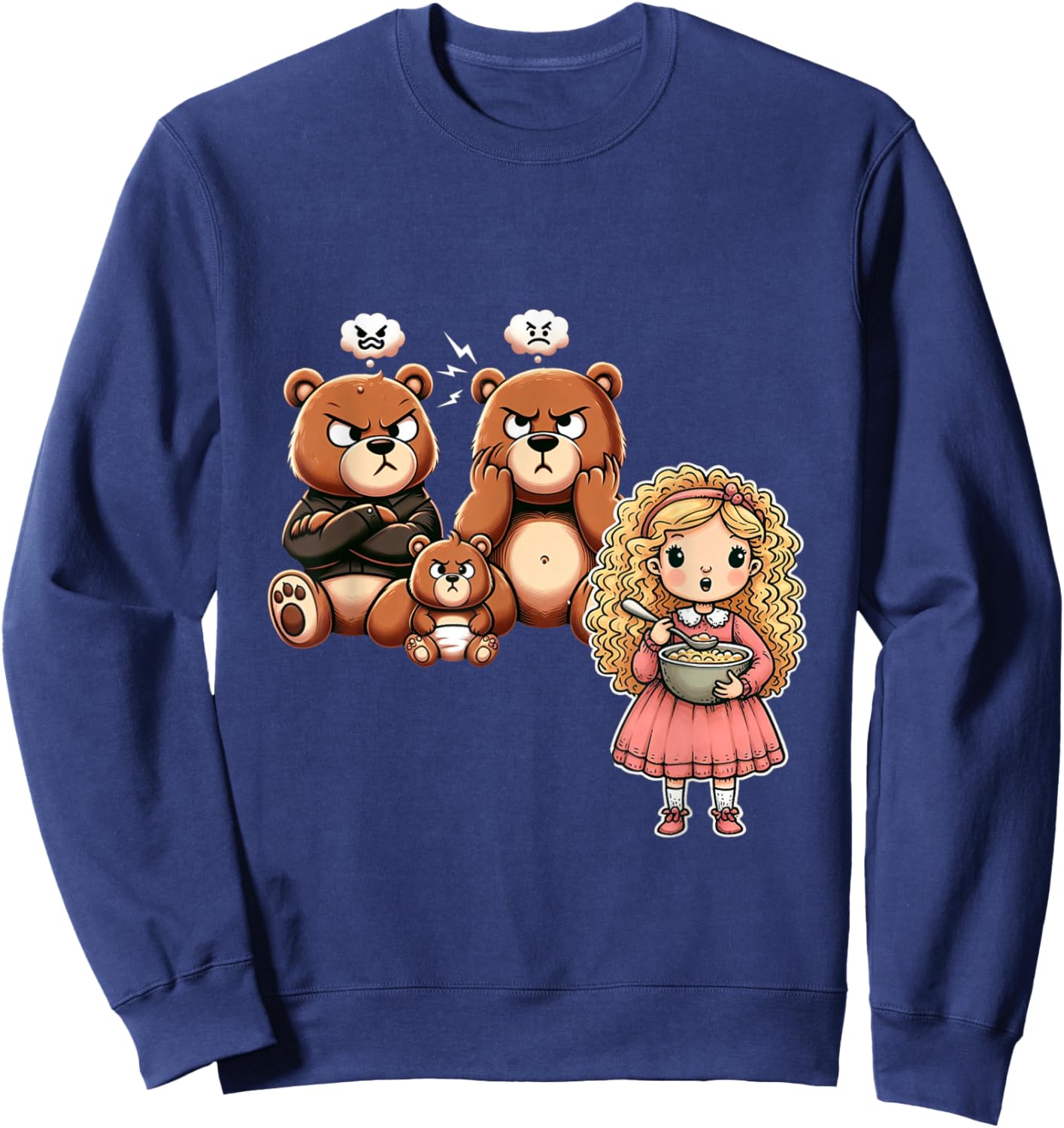 goldilocks and the three bears, annoyed Momma, Papa and Baby Sweatshirt - Sweatshirt | Navy
