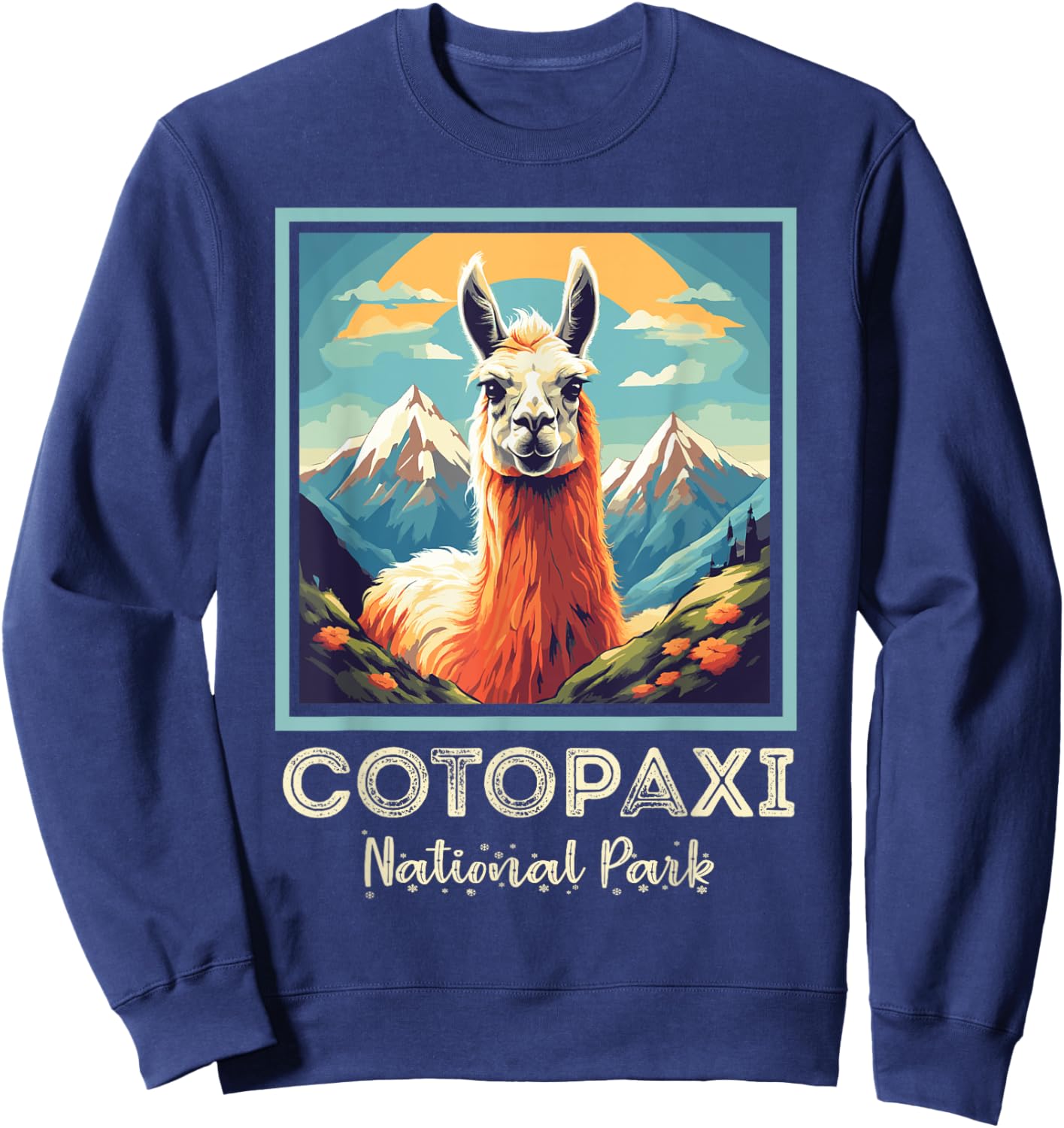 Cotopaxi Llama Flower National Park Souvenir Ecuador Hiking Sweatshirt - Sweatshirt | Navy