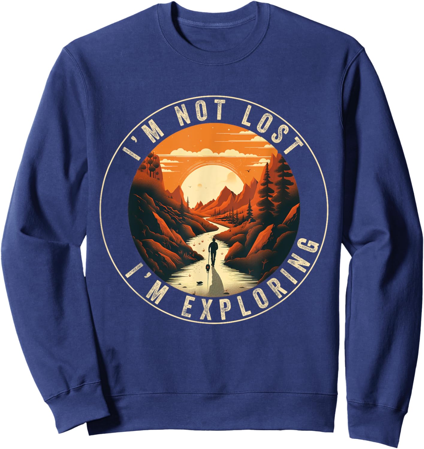 Hiking Women Nature outdoorsy Funny Hiker Hike Lover Sweatshirt - Sweatshirt | Navy
