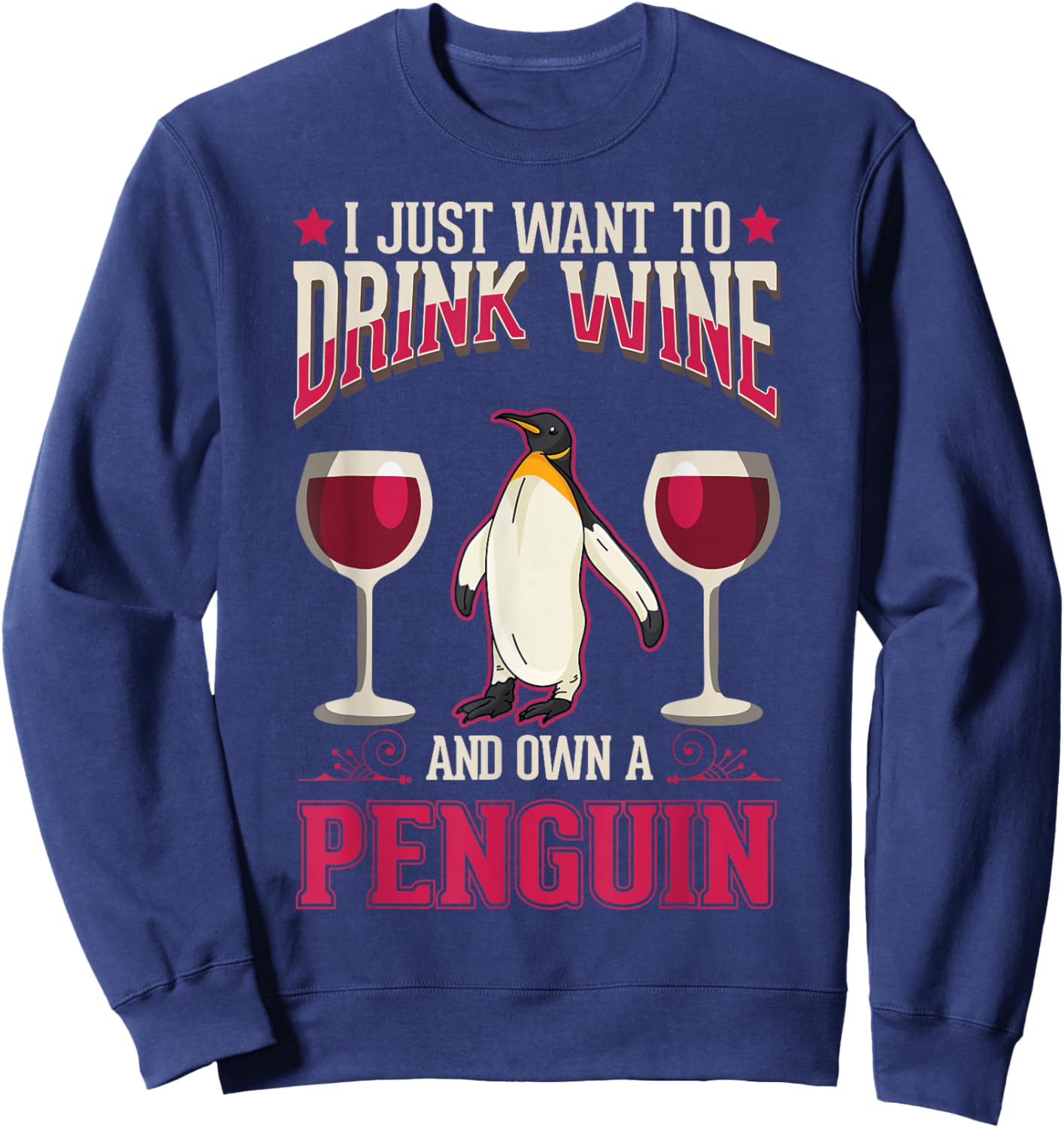Penguins And Wine Sweatshirt - Sweatshirt | Navy