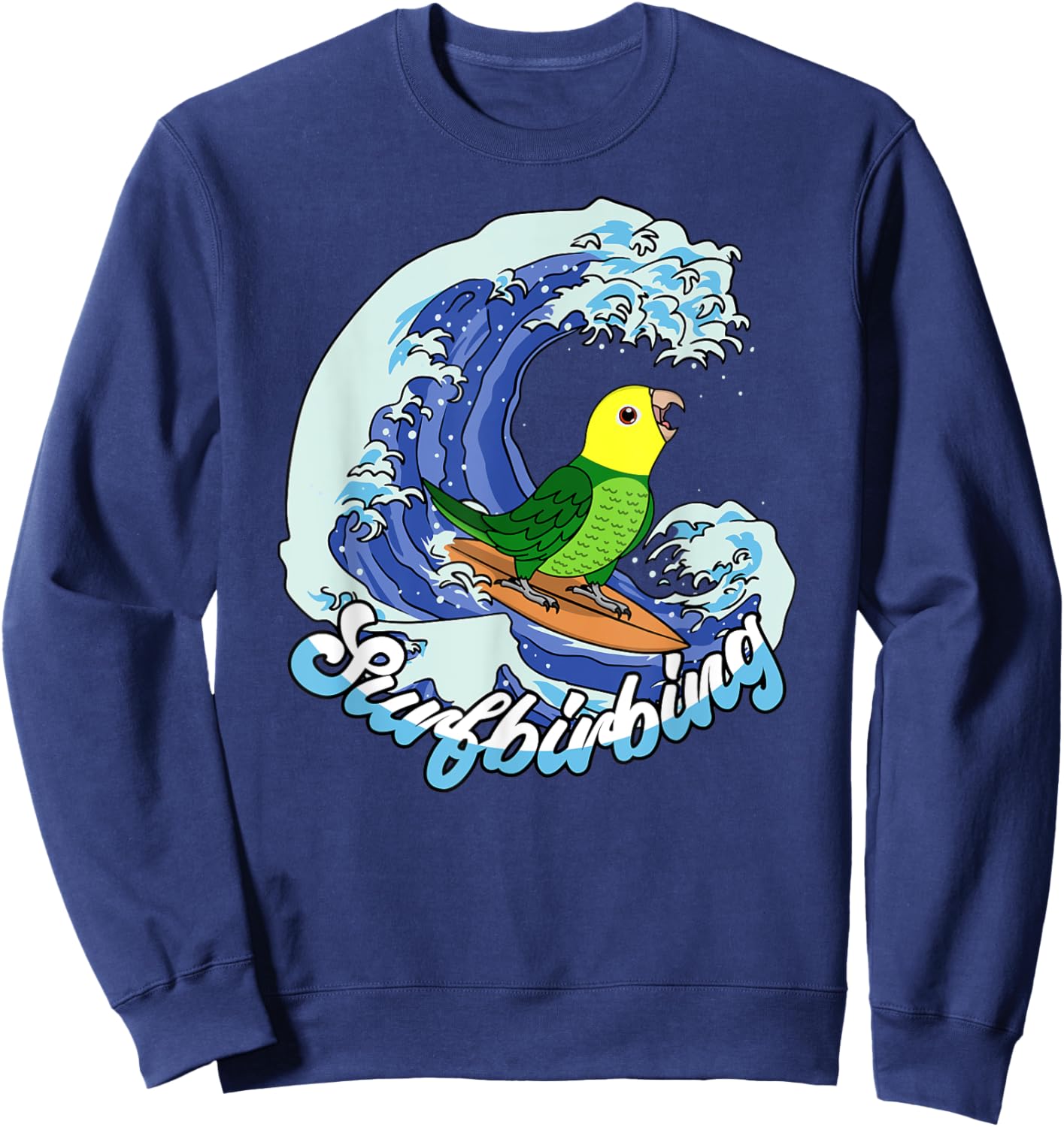 Surfbirbing Parrot I Double Yellow-headed Amazon Sweatshirt - Sweatshirt | Navy