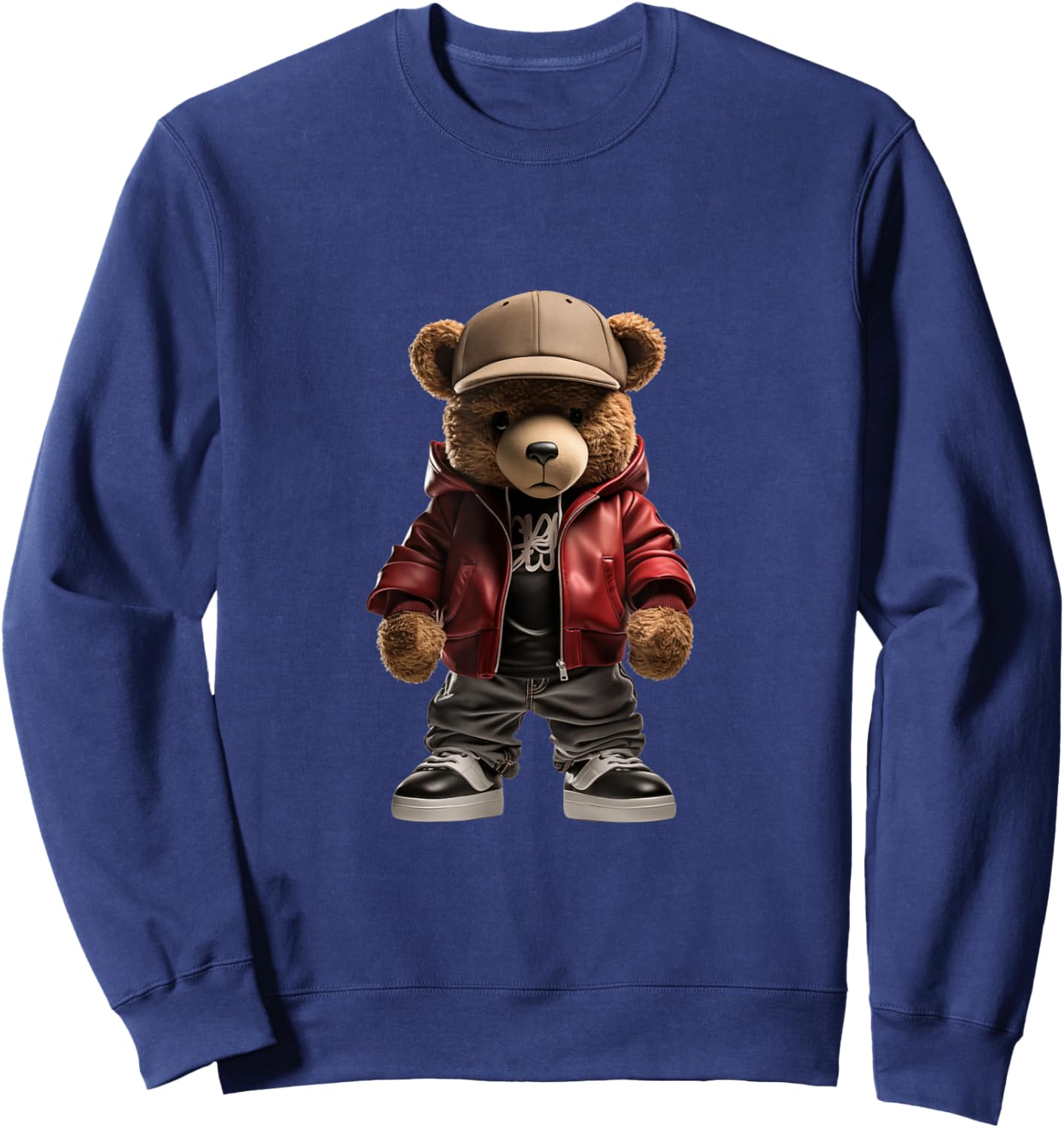 Urban hip hop novelty graphic teddy bear Sweatshirt - Sweatshirt | Navy