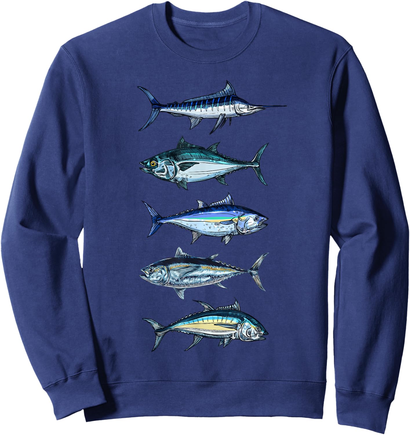 Saltwater fish species swordfish fishing camping hunting Sweatshirt - Sweatshirt | Navy