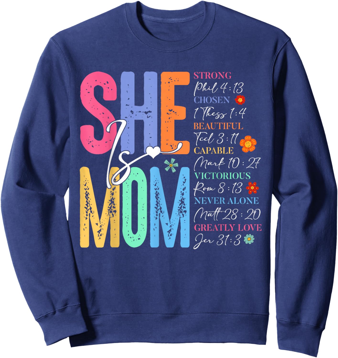 She Is Mom Christian Mother's Day Jesus Mama Religious Women Sweatshirt - Sweatshirt | Navy