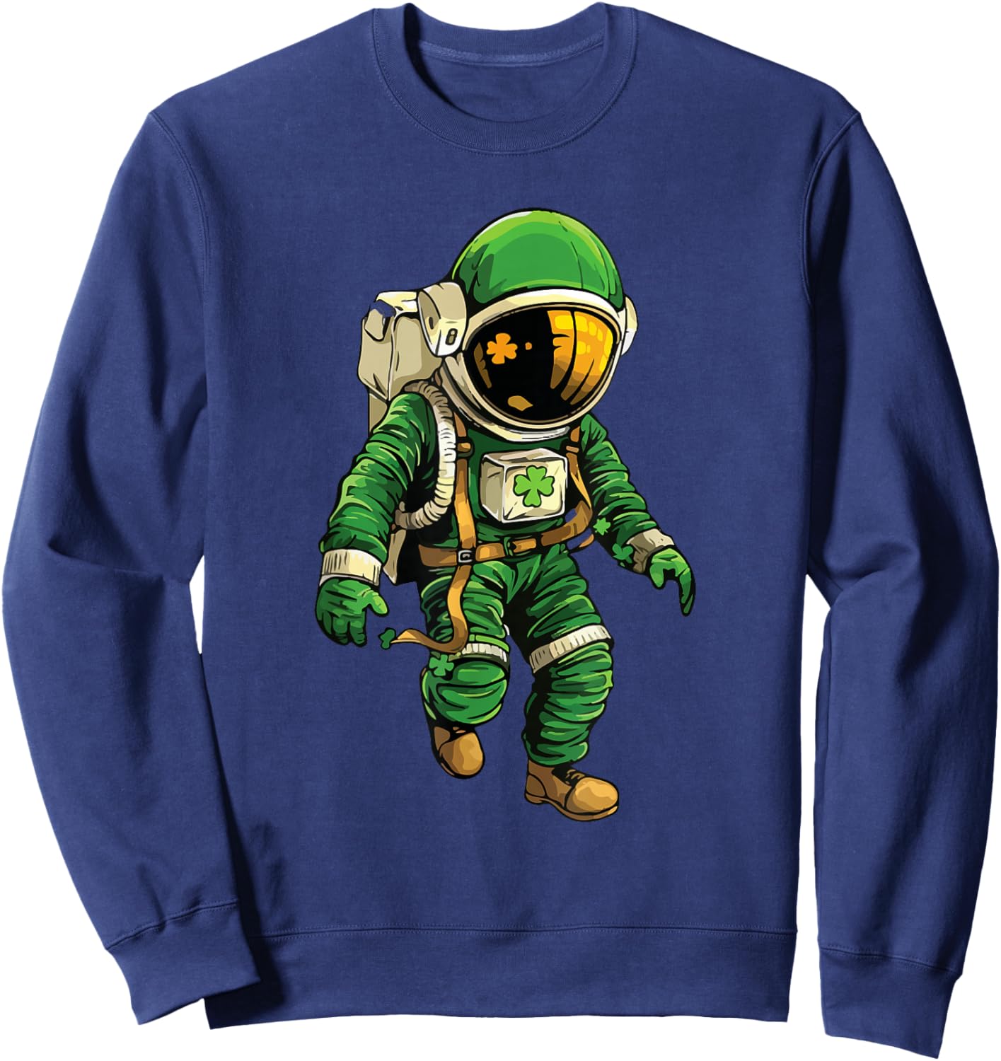 Astronaut St Patrick's Day Irish Space Leprechaun Sweatshirt - Sweatshirt | Navy