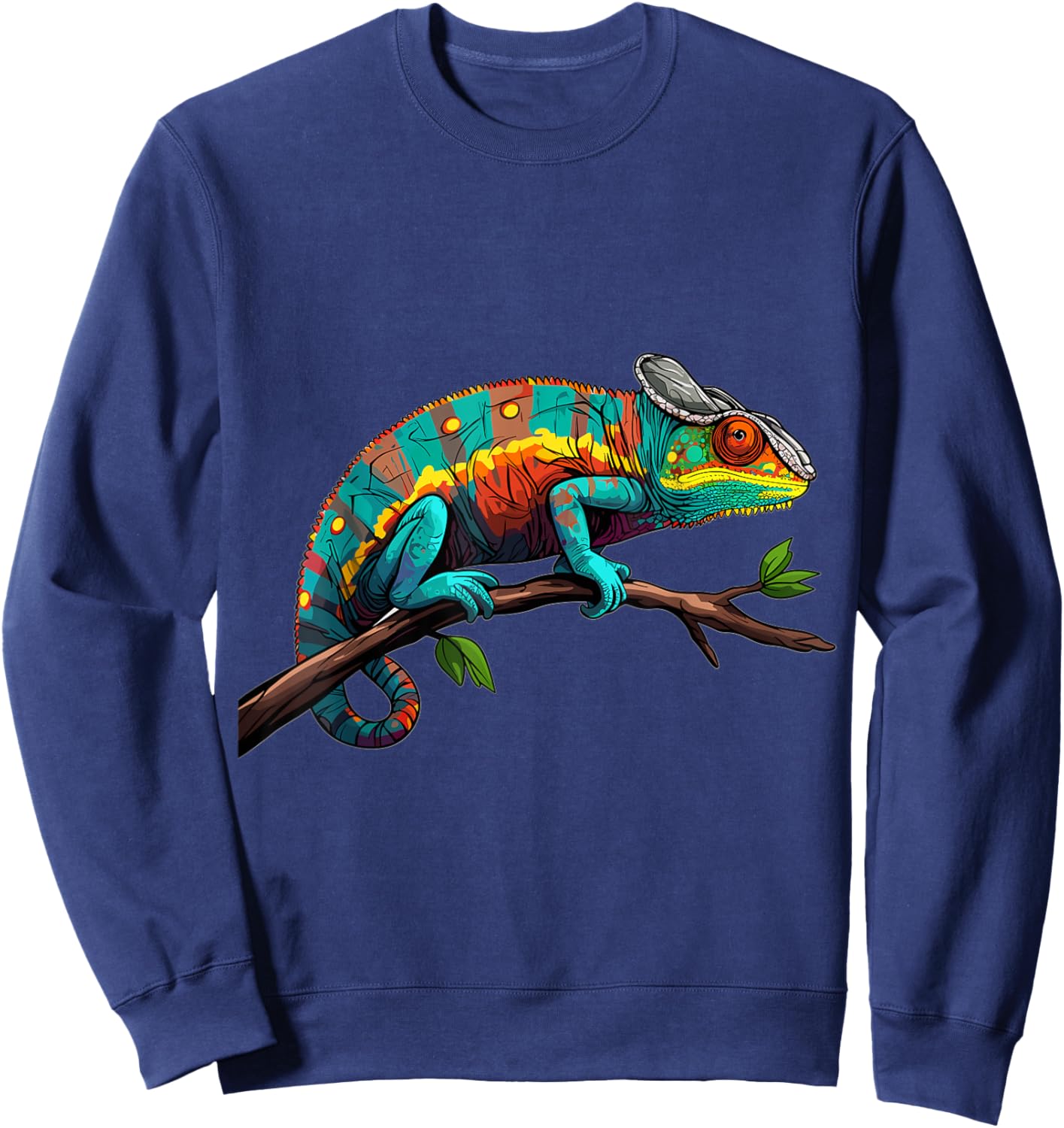 Chameleon Reptile Graphic Sweatshirt - Sweatshirt | Navy