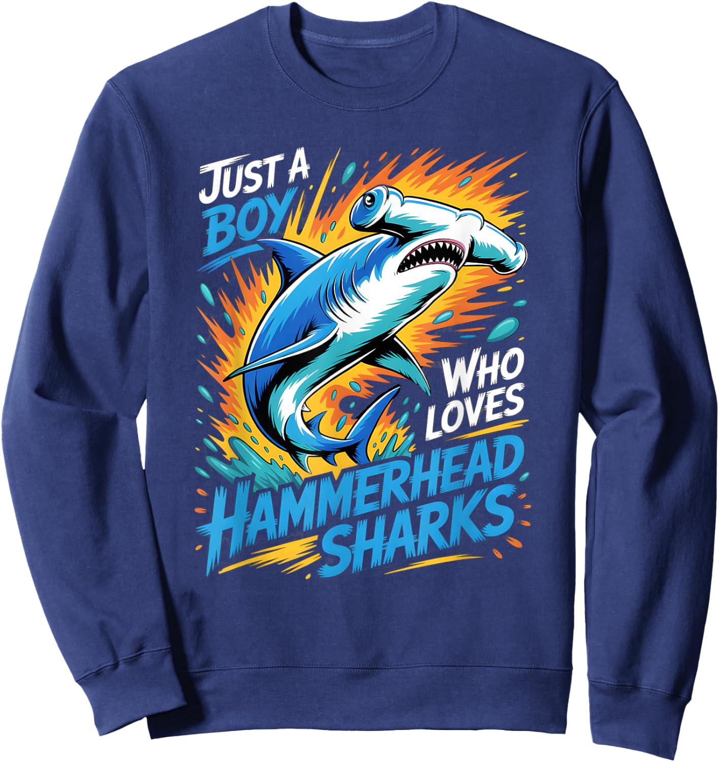 Boys Hammerhead Shark Sweatshirt - Sweatshirt | Navy