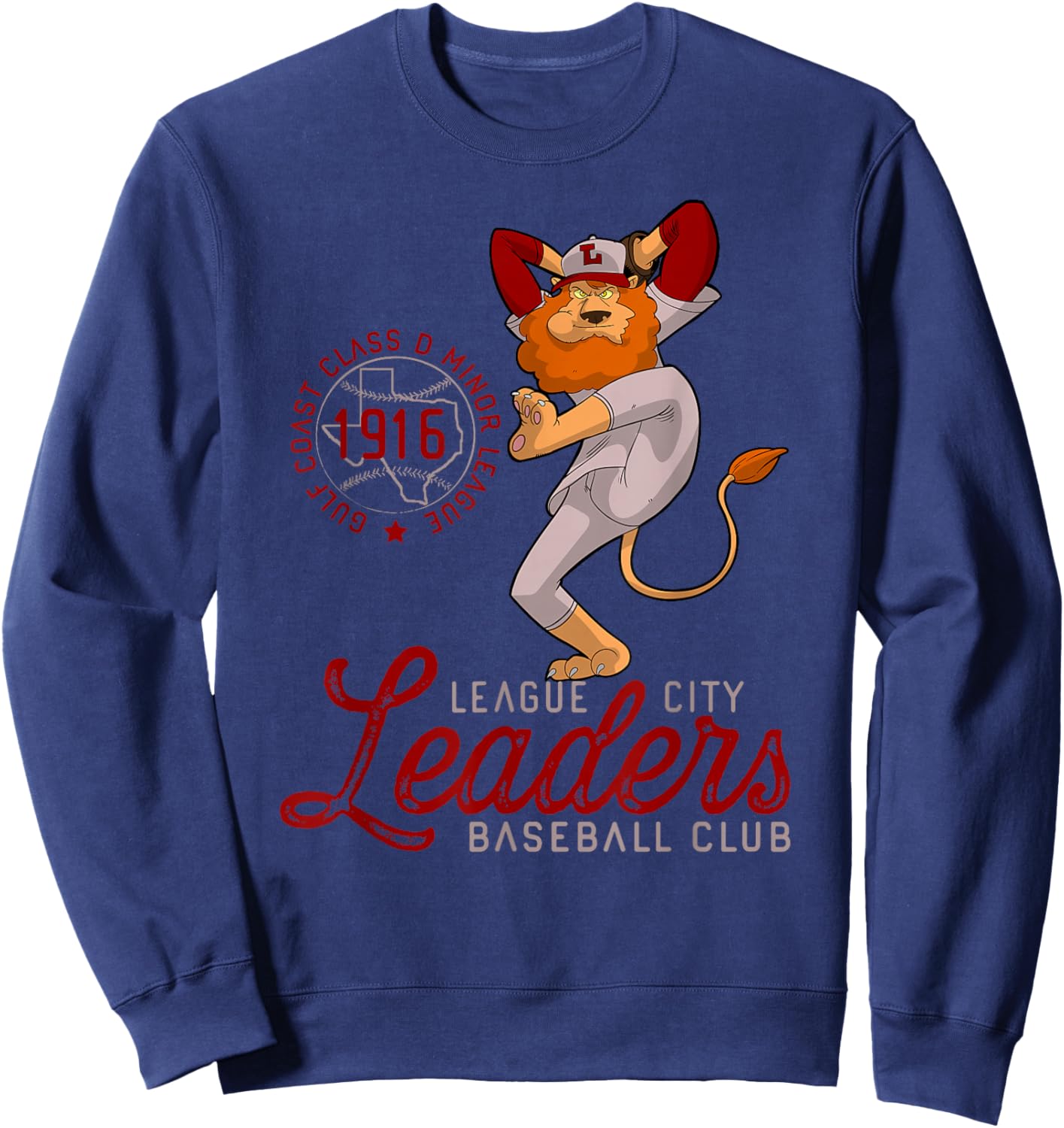 League City Leaders Retro Minor League Baseball Team Sweatshirt - Sweatshirt | Navy