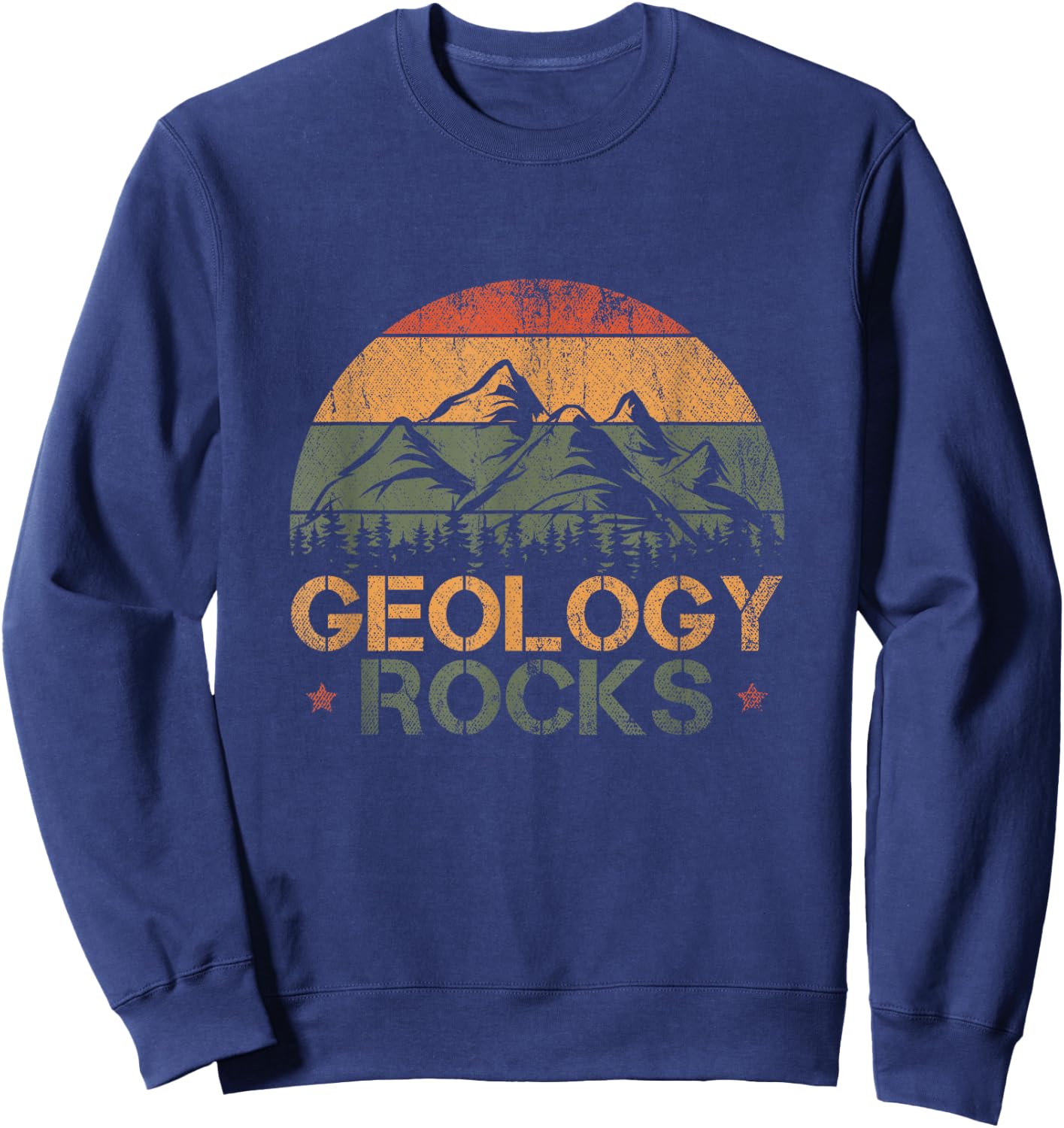 Retro Rock Science Paleontology Lover Geology Sweatshirt - Sweatshirt | Navy