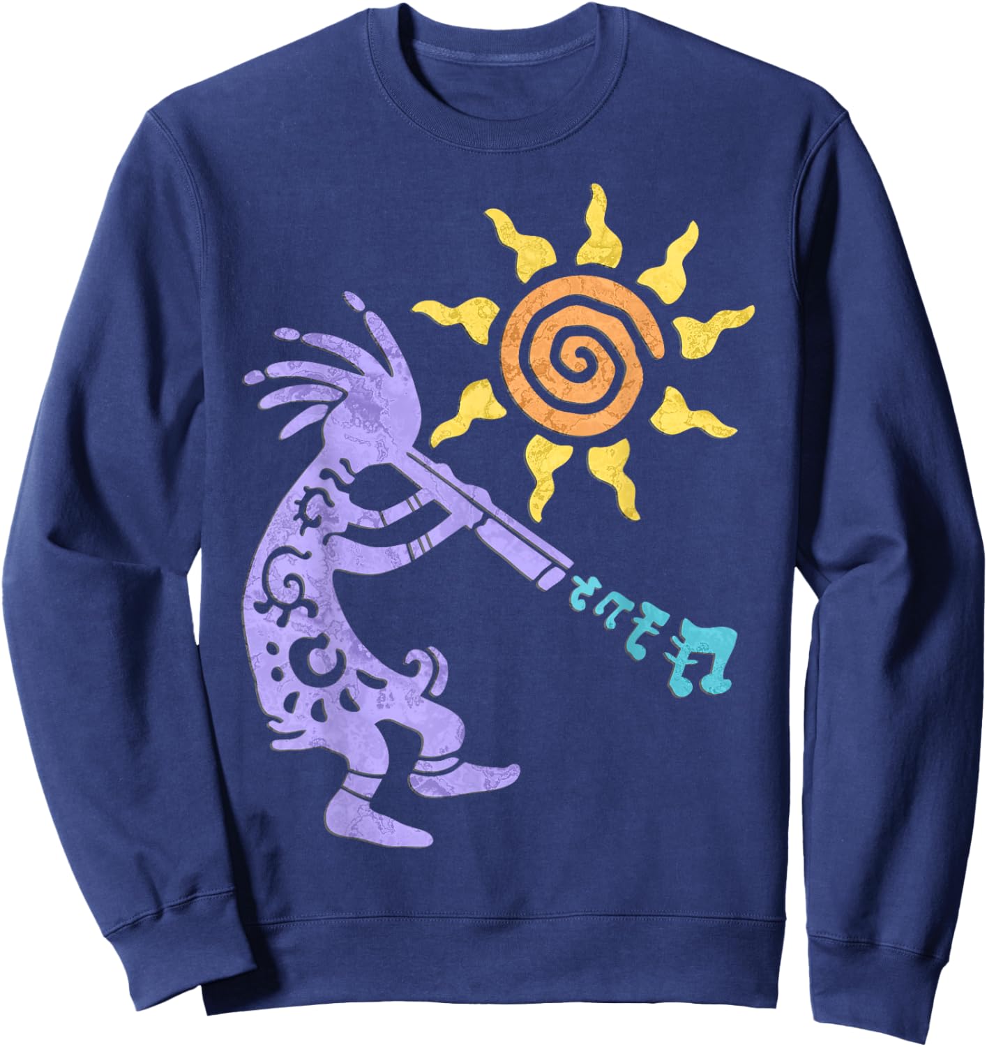 Native American Kokopelli Musican With Flute 1 - Fan Fun Sweatshirt - Sweatshirt | Navy