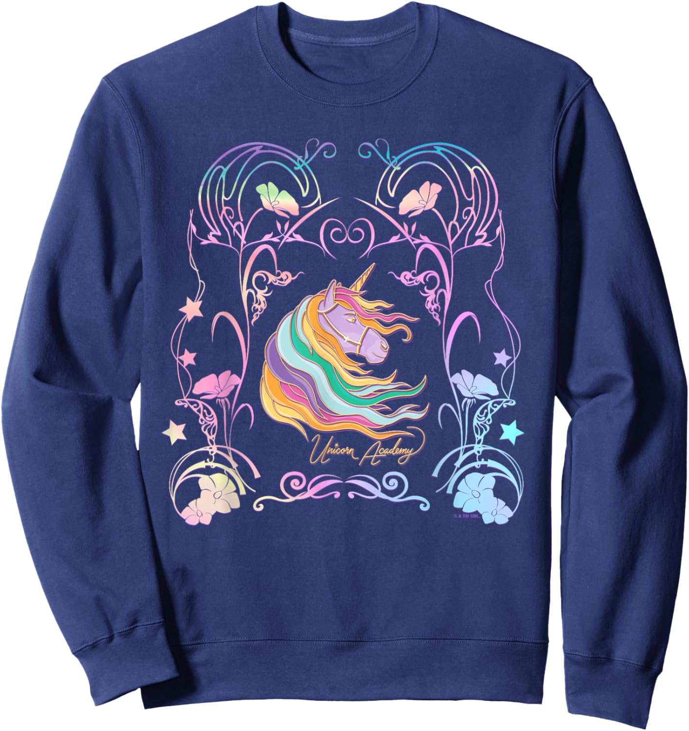 Unicorn Academy Enchanting Graphic Logo Sweatshirt - Sweatshirt | Navy