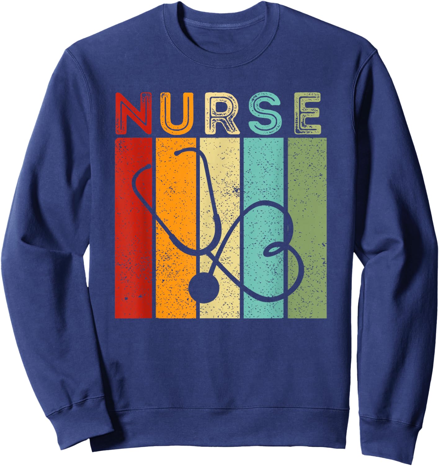 Funny Medical Practitioners Doctor Nurse Gifts Vintage Nurse Retro RN Nursing Student Graduation Men Women Sweatshirt - Sweatshirt | Navy