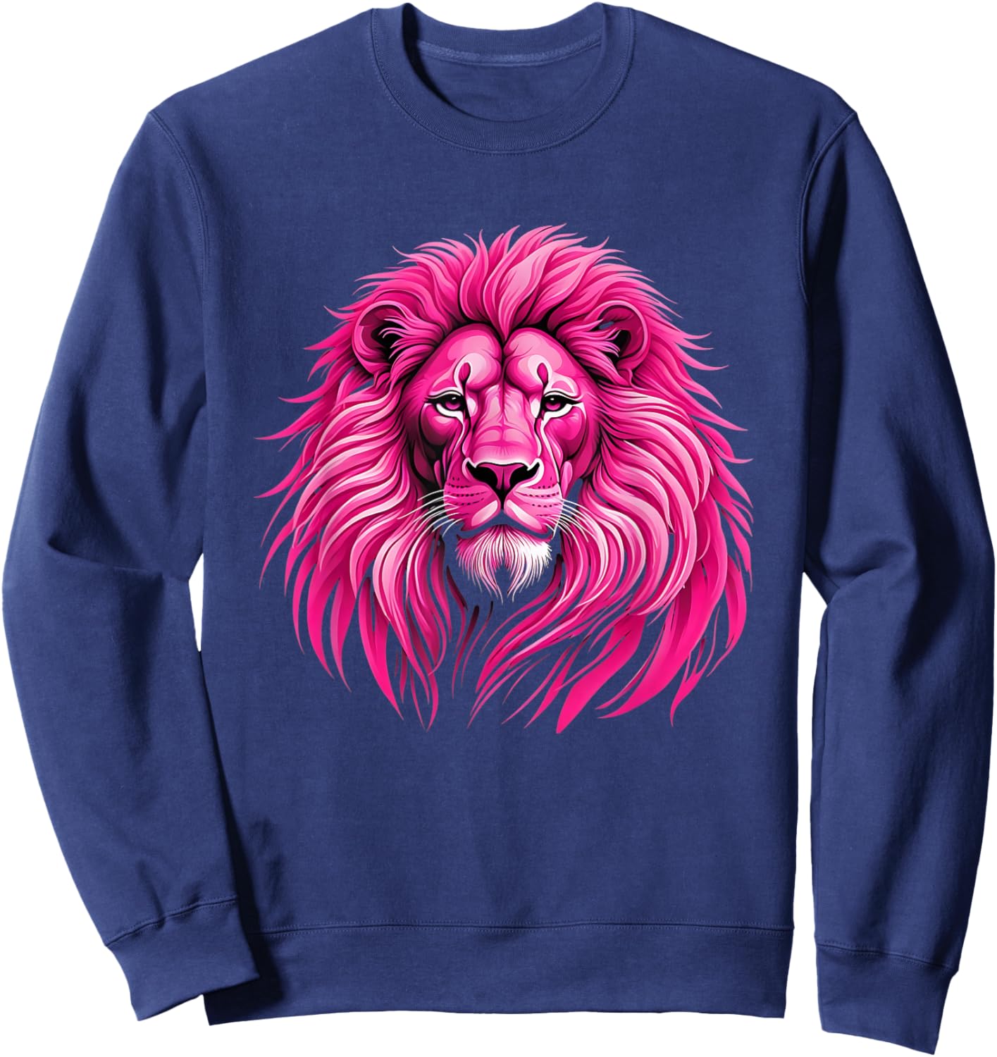 Pink Lion Breast Cancer Awareness Survivor Warrior Sweatshirt - Sweatshirt | Navy