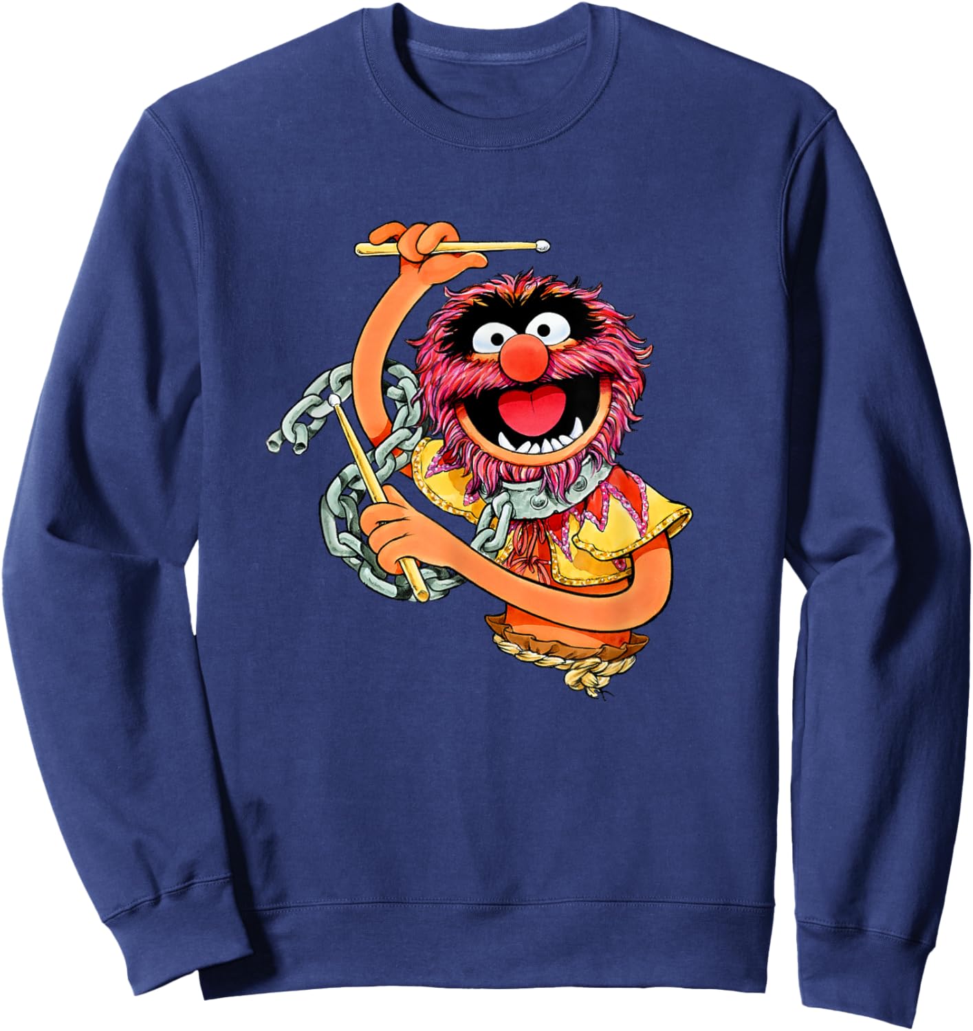 Disney The Muppets Vintage Retro Animal Drummer Poster Sweatshirt - Sweatshirt | Navy